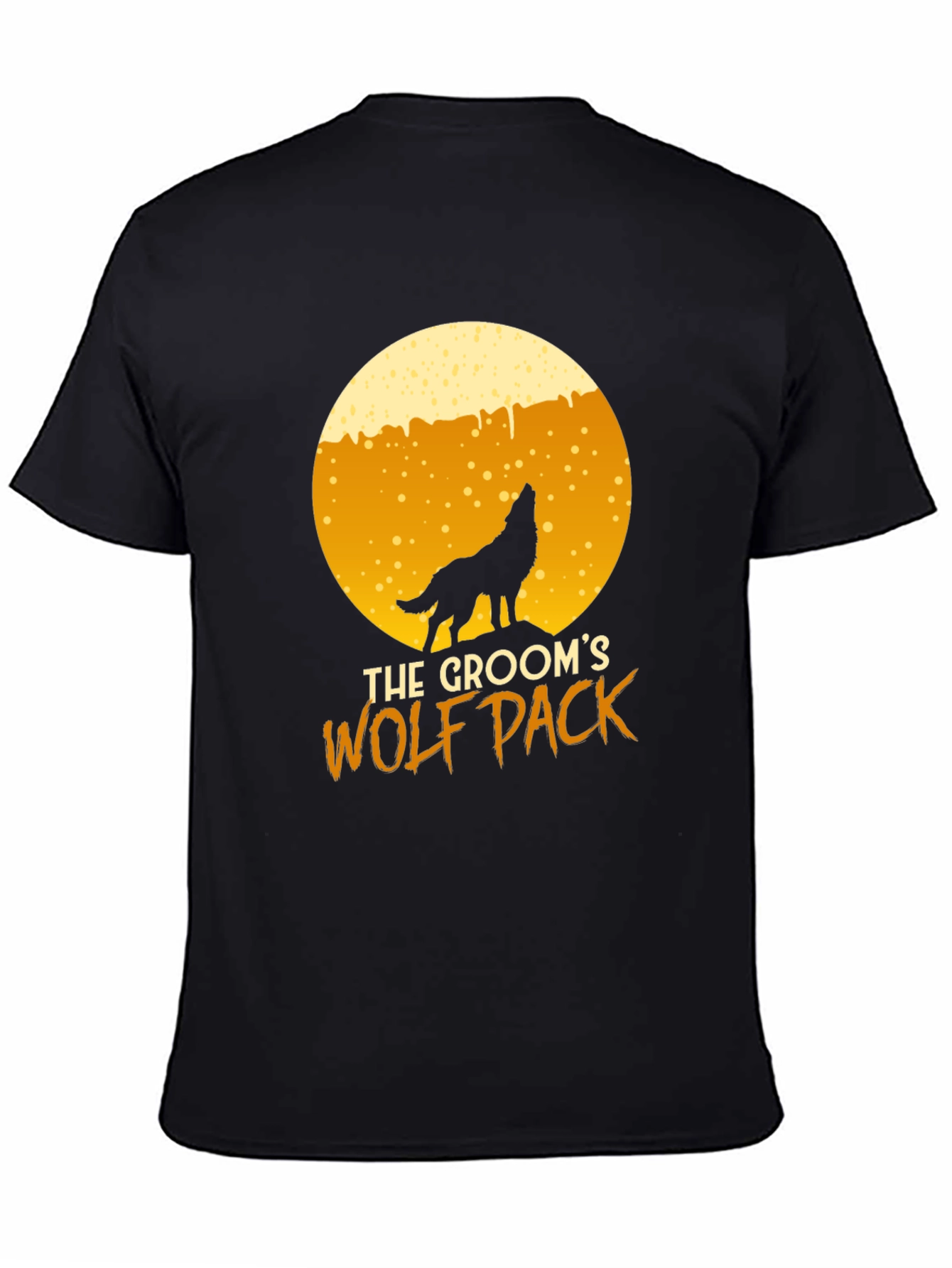 Grooms Wolf Pack T-Shirt - Black Crew Neck Tee