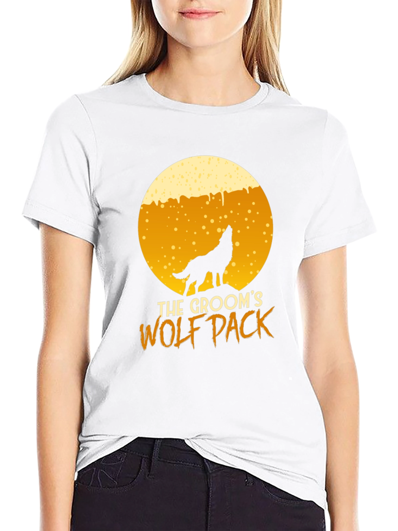 Grooms Wolf Pack T-Shirt - Black Crew Neck Tee