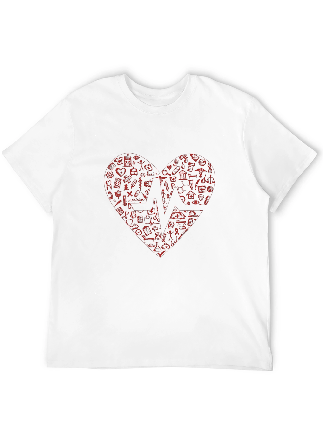 Medical Heartbeat Graphic T-Shirt - Black