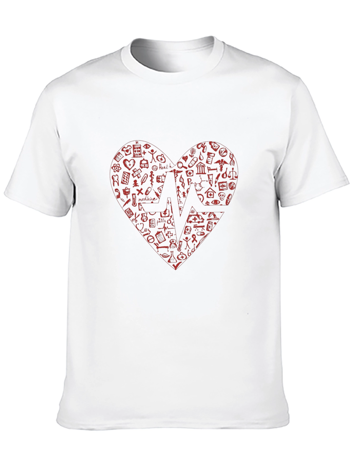 Medical Heartbeat Graphic T-Shirt - Black