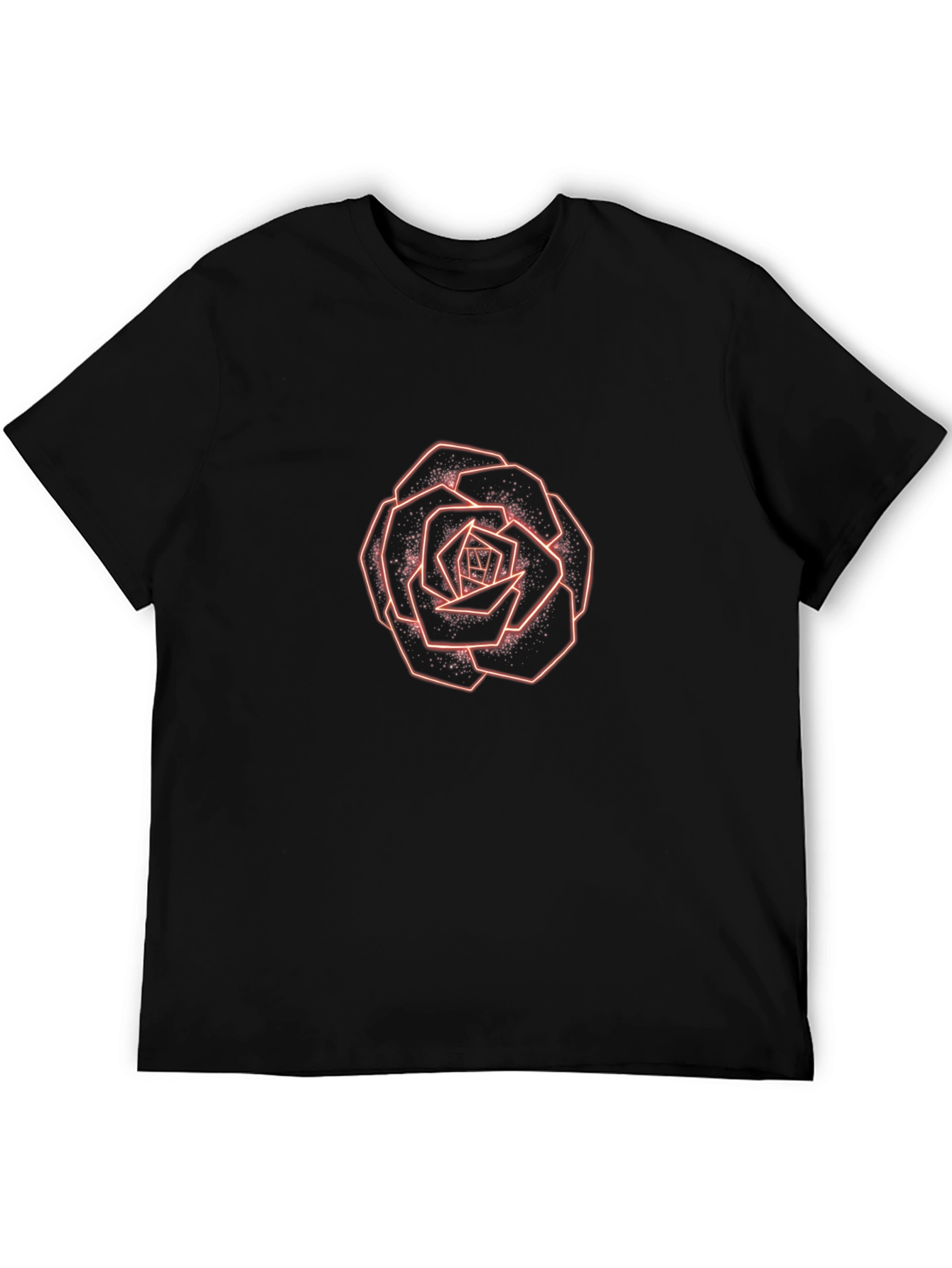 Geometric Rose Graphic Tee - Modern Style