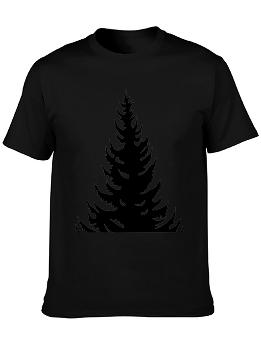Mens Black Pine Tree Graphic T-Shirt