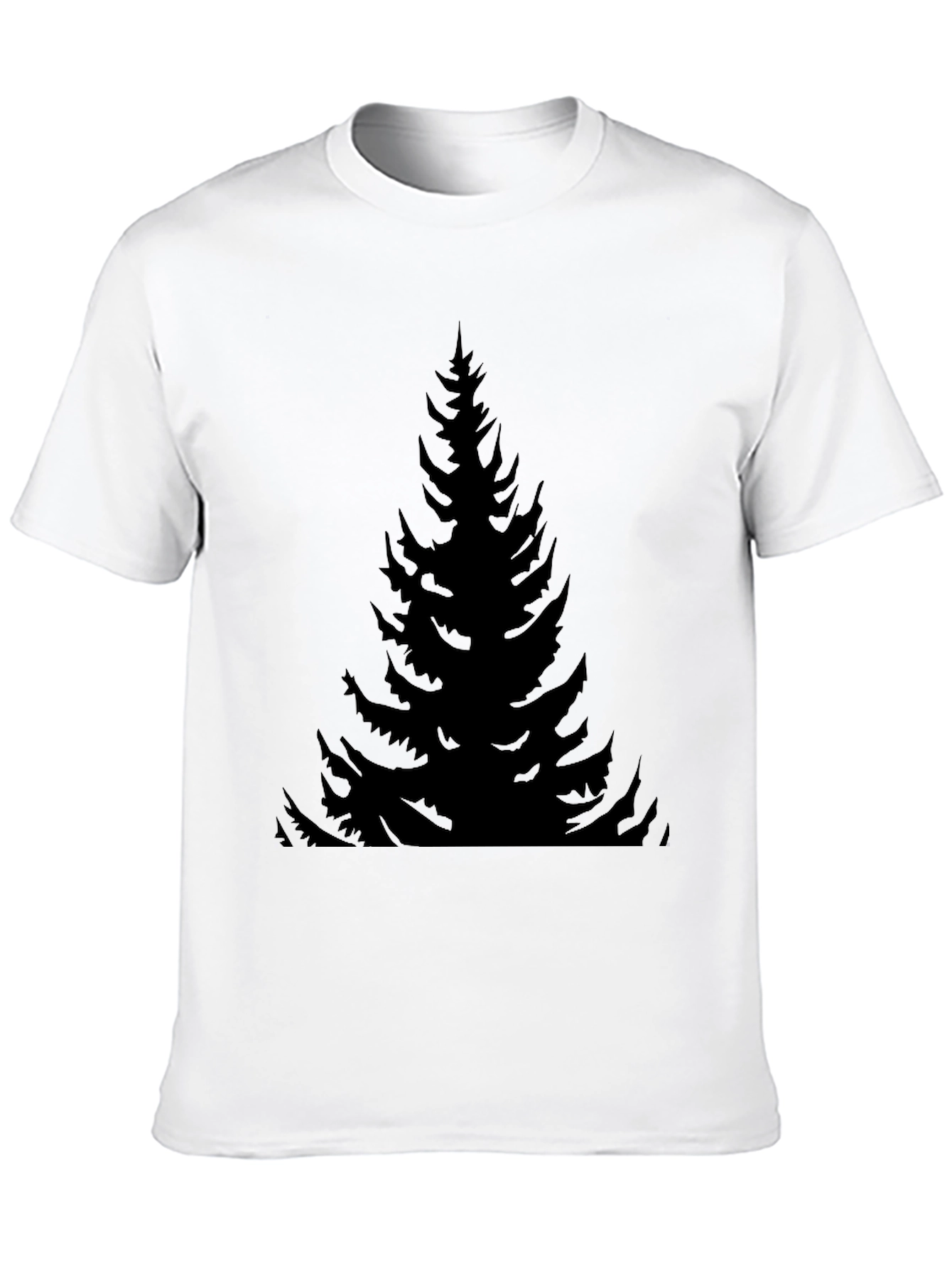Mens Black Pine Tree Graphic T-Shirt