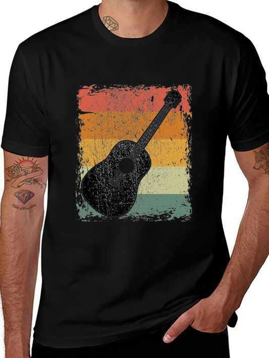 Retro Guitar T-Shirt - Vintage Style Music Tee