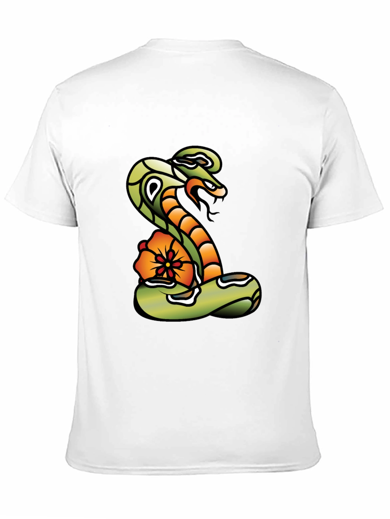 Cobra & Flower Graphic Tee - Bold Snake Design!