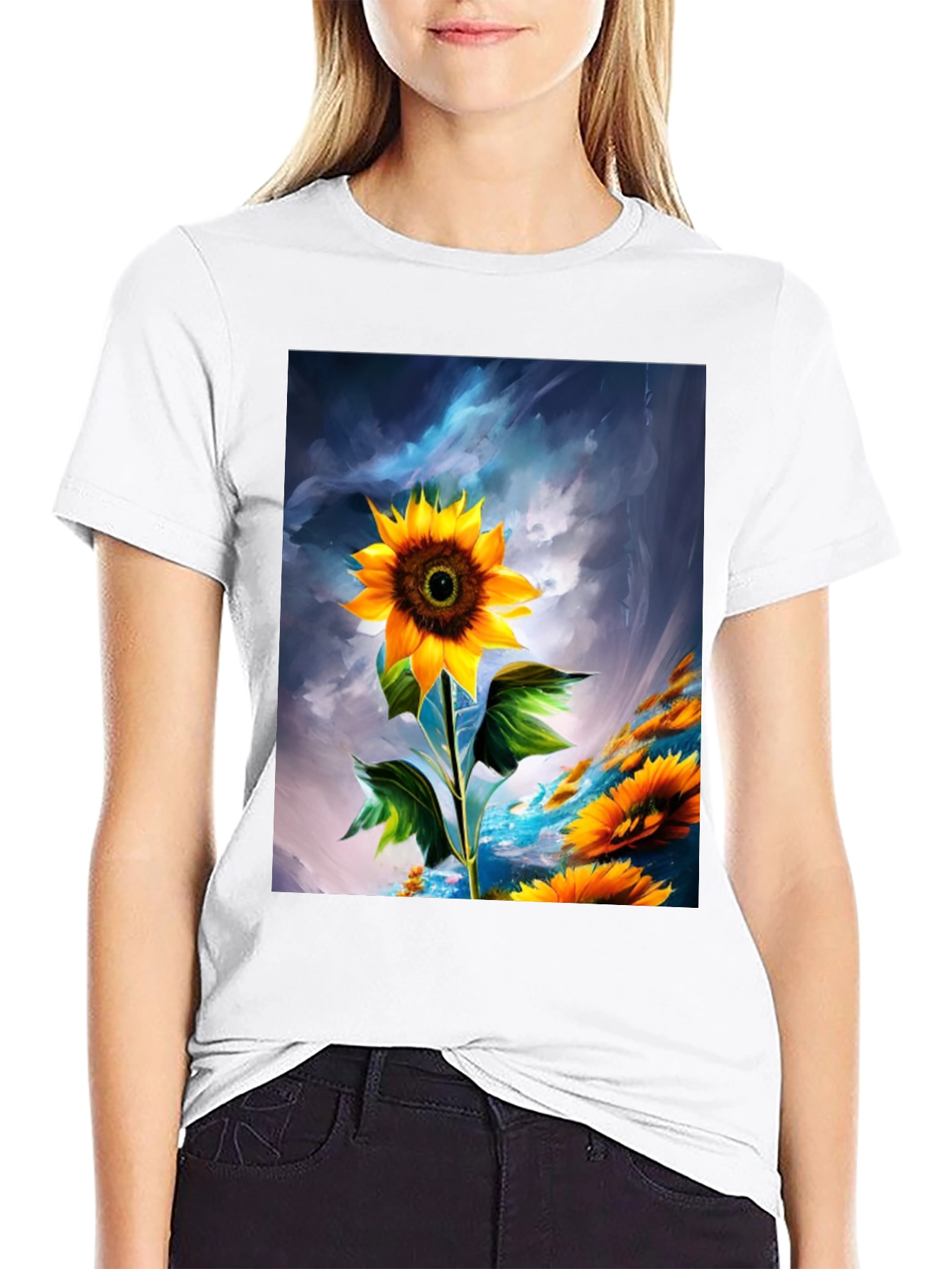 Sunflower Graphic T-Shirt - Artistic Design