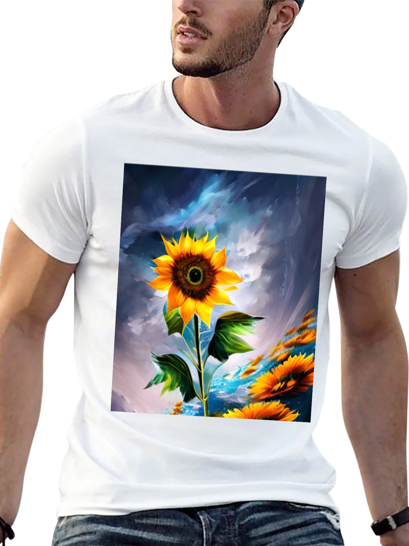 Sunflower Graphic T-Shirt - Artistic Design