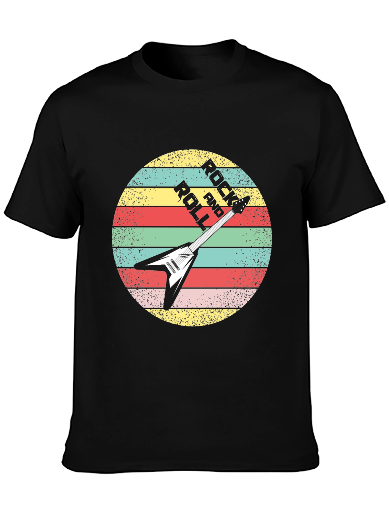 Retro Rock and Roll Guitar Graphic Tee