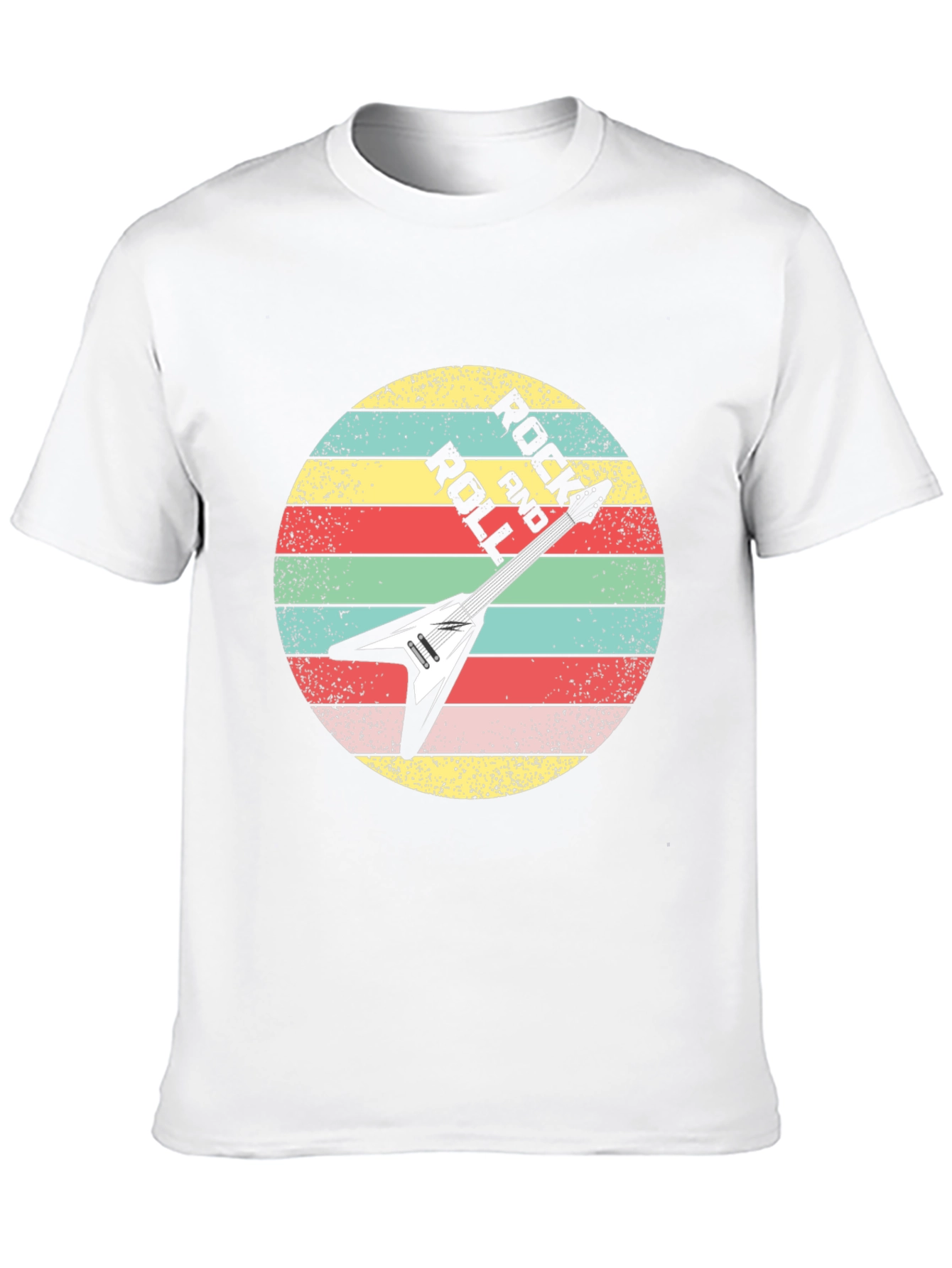 Retro Rock and Roll Guitar Graphic Tee