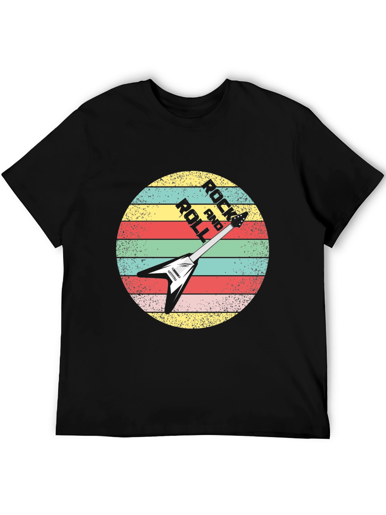 Retro Rock and Roll Guitar Graphic Tee