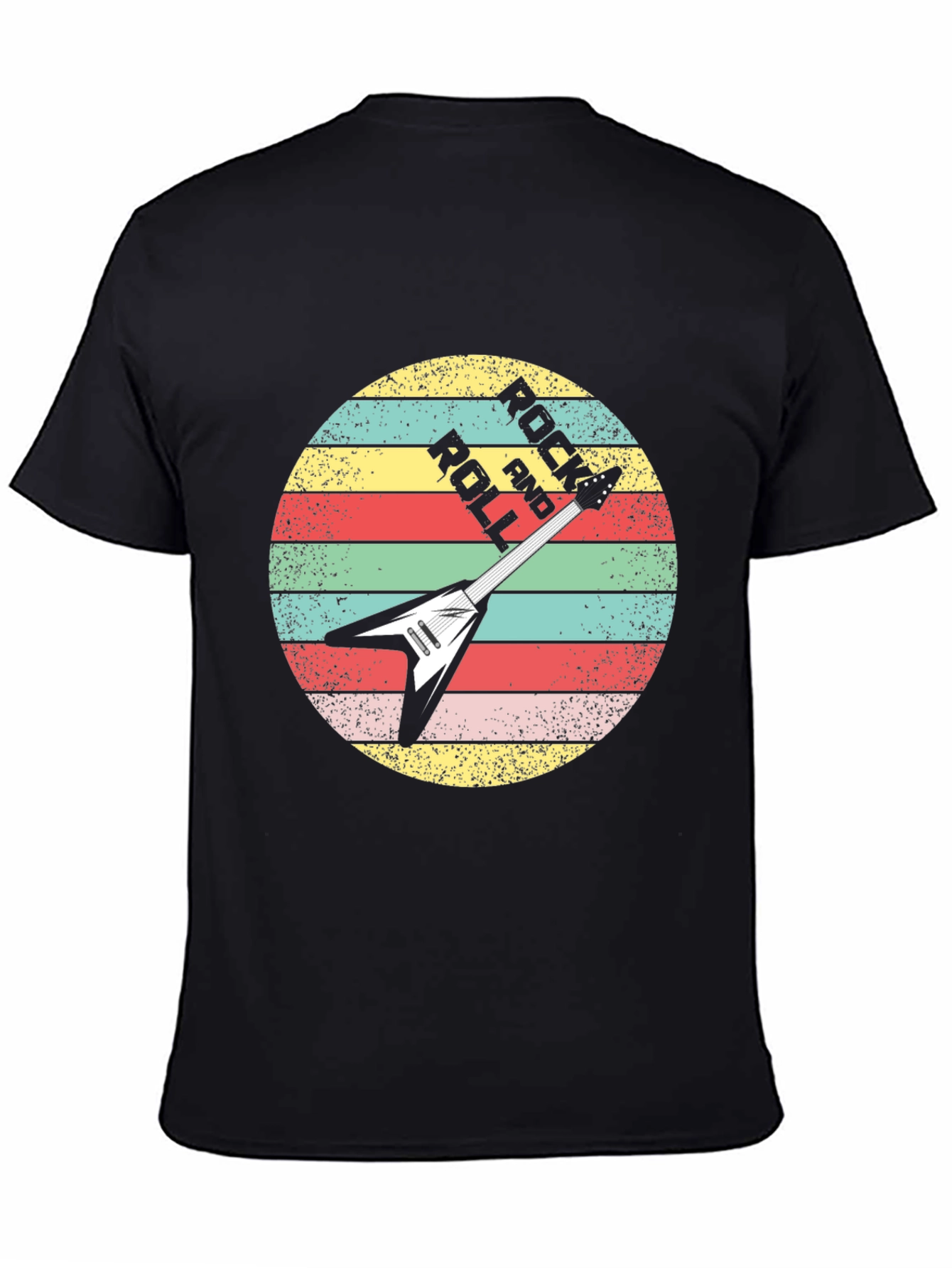 Retro Rock and Roll Guitar Graphic Tee