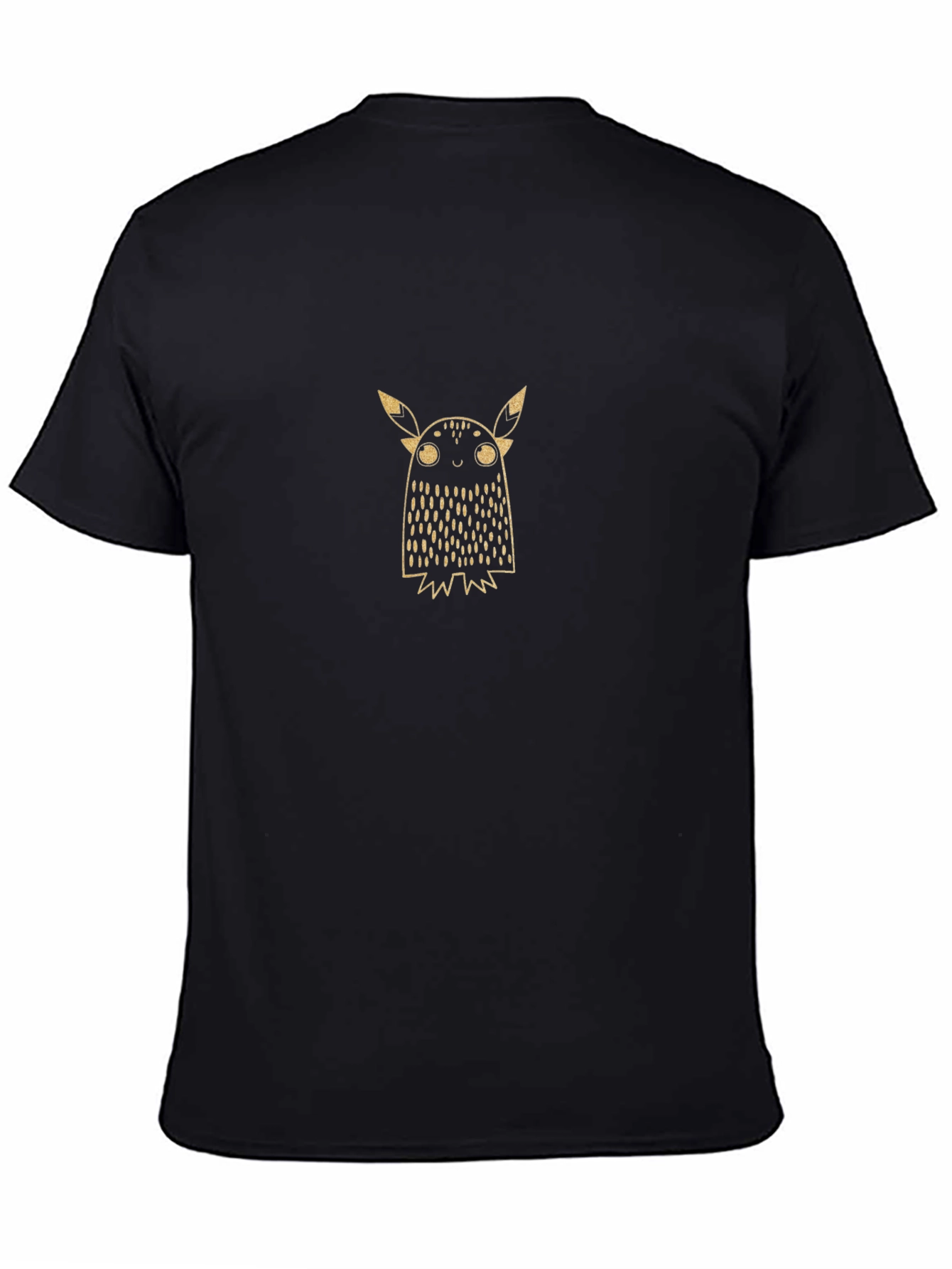 Cute Monster Graphic Tee - Black Cotton T-Shirt