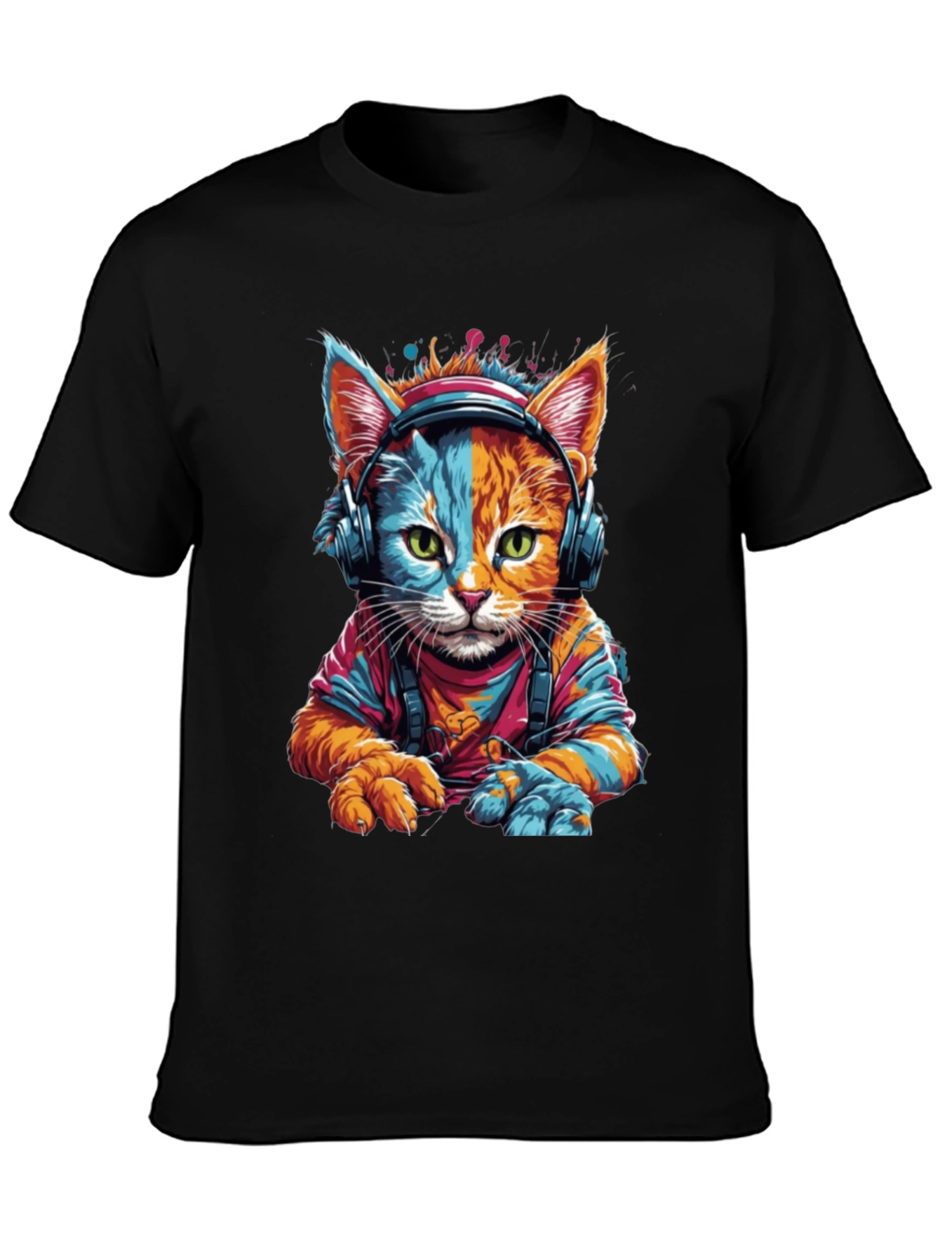 Cool Cat DJ Graphic T-Shirt