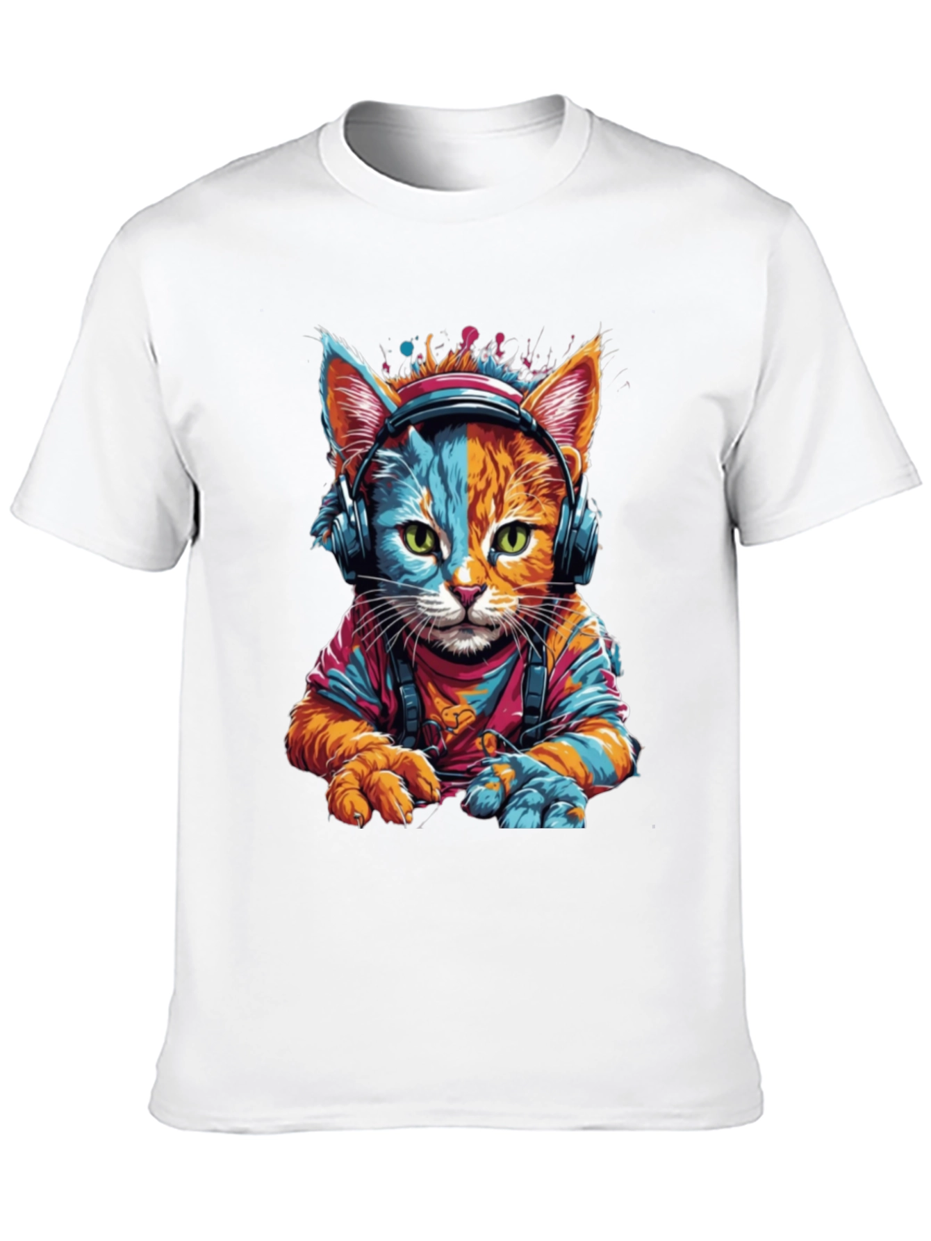 Cool Cat DJ Graphic T-Shirt