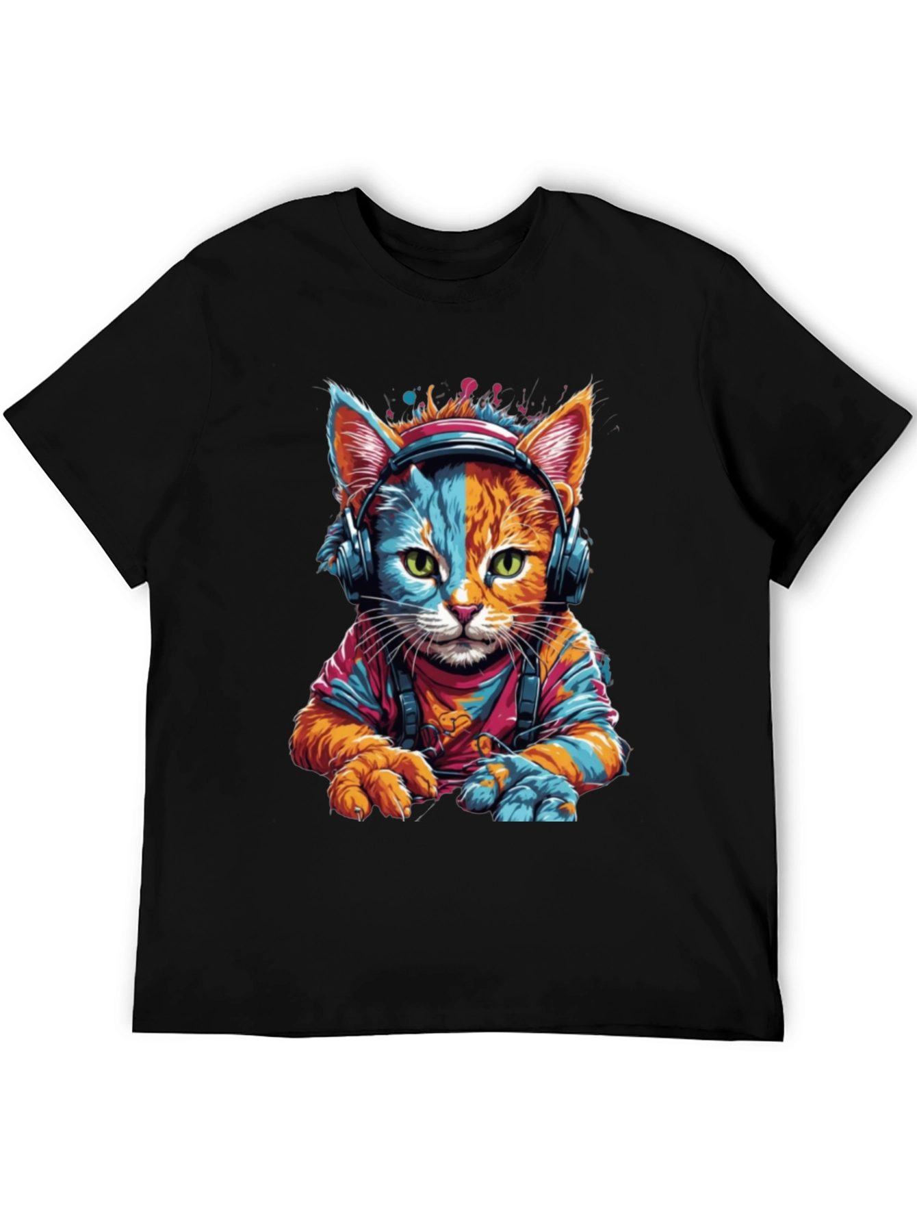 Cool Cat DJ Graphic T-Shirt