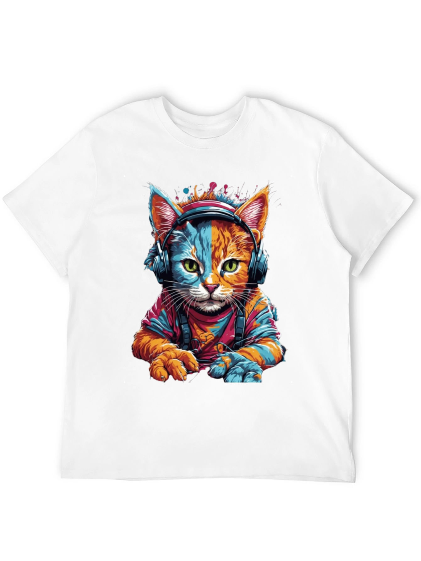 Cool Cat DJ Graphic T-Shirt