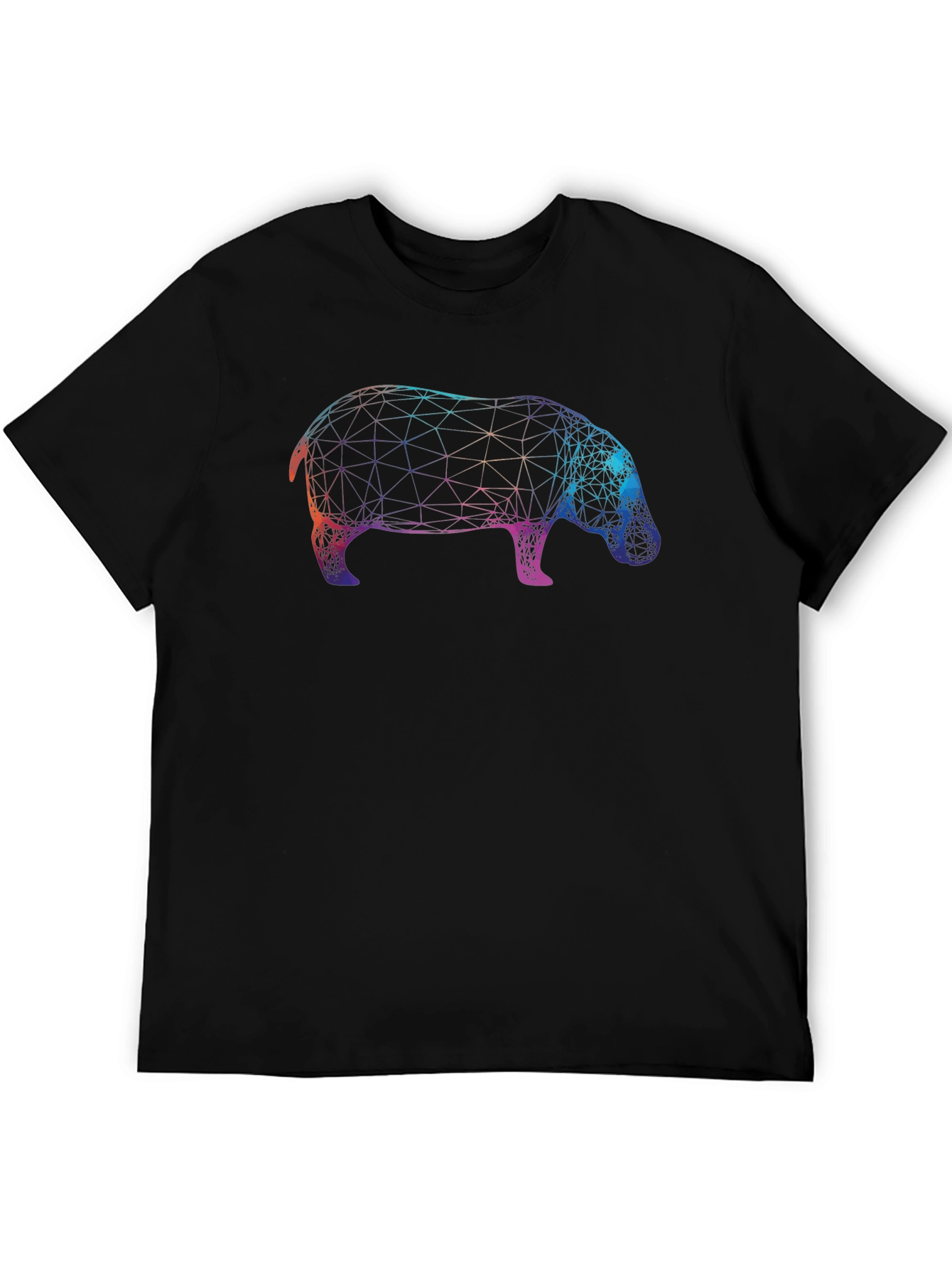 Geometric Hippo Graphic T-Shirt