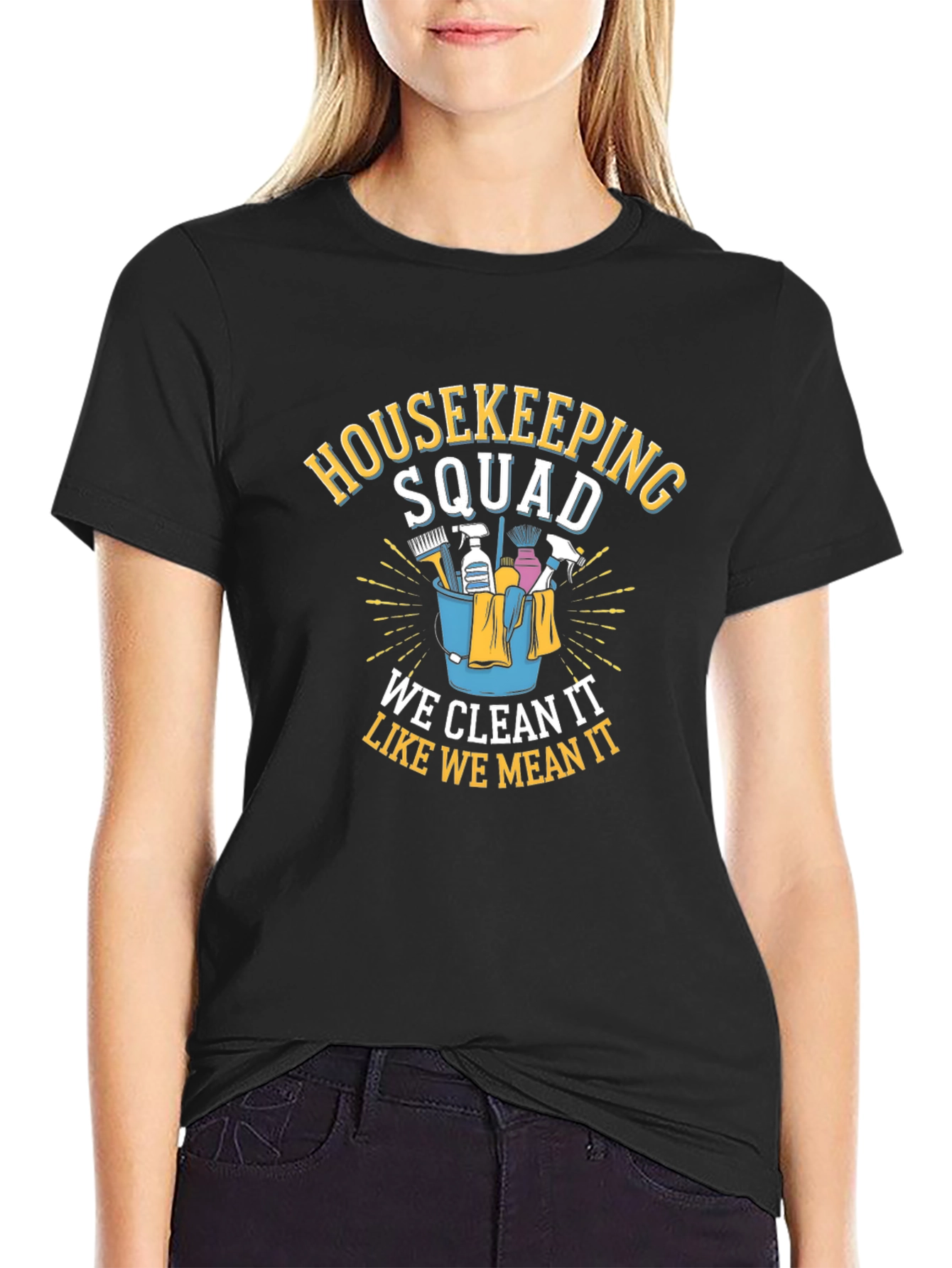 Housekeeping Squad Graphic Tee - Cleaning Crew Pride