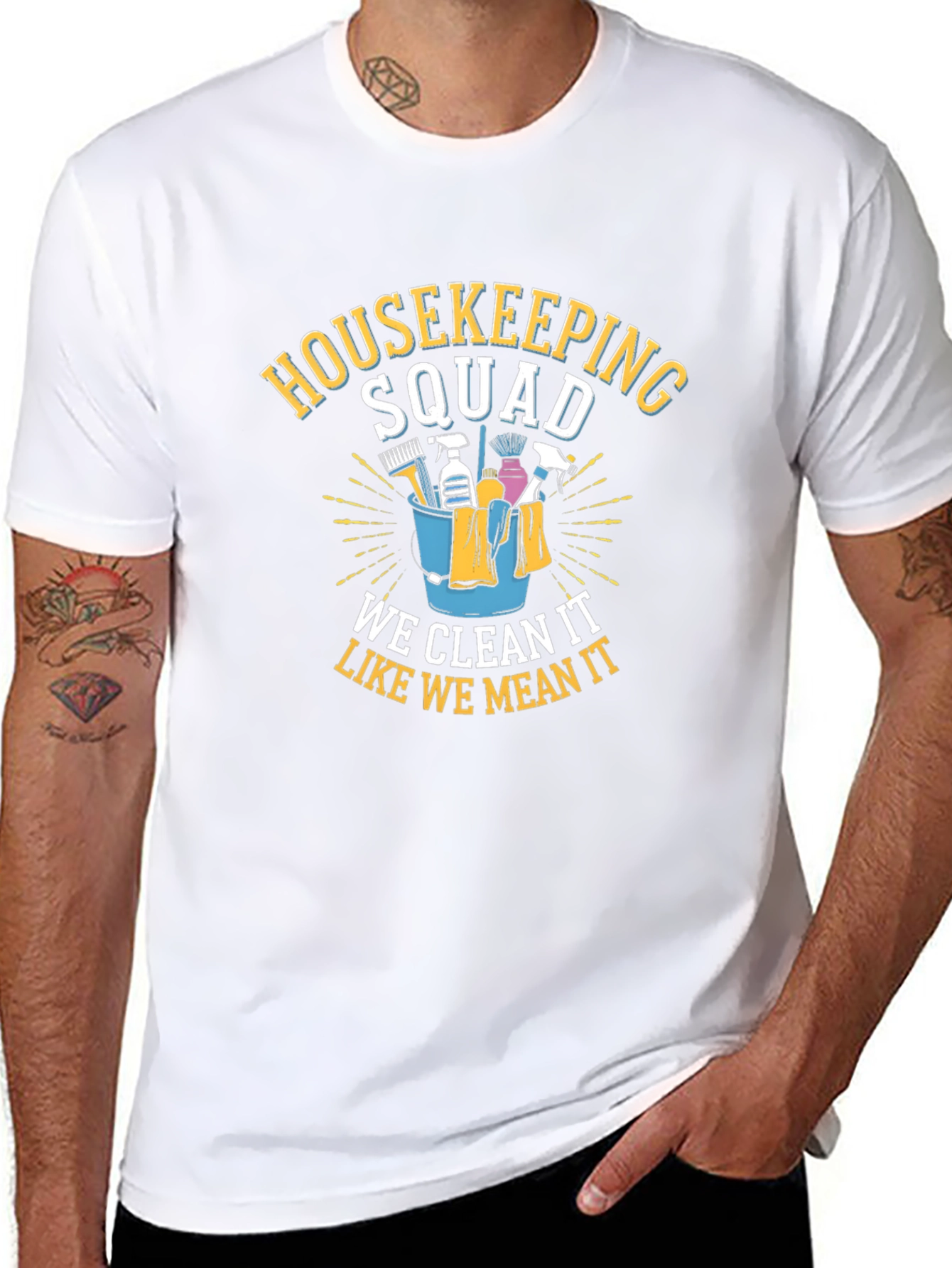 Housekeeping Squad Graphic Tee - Cleaning Crew Pride