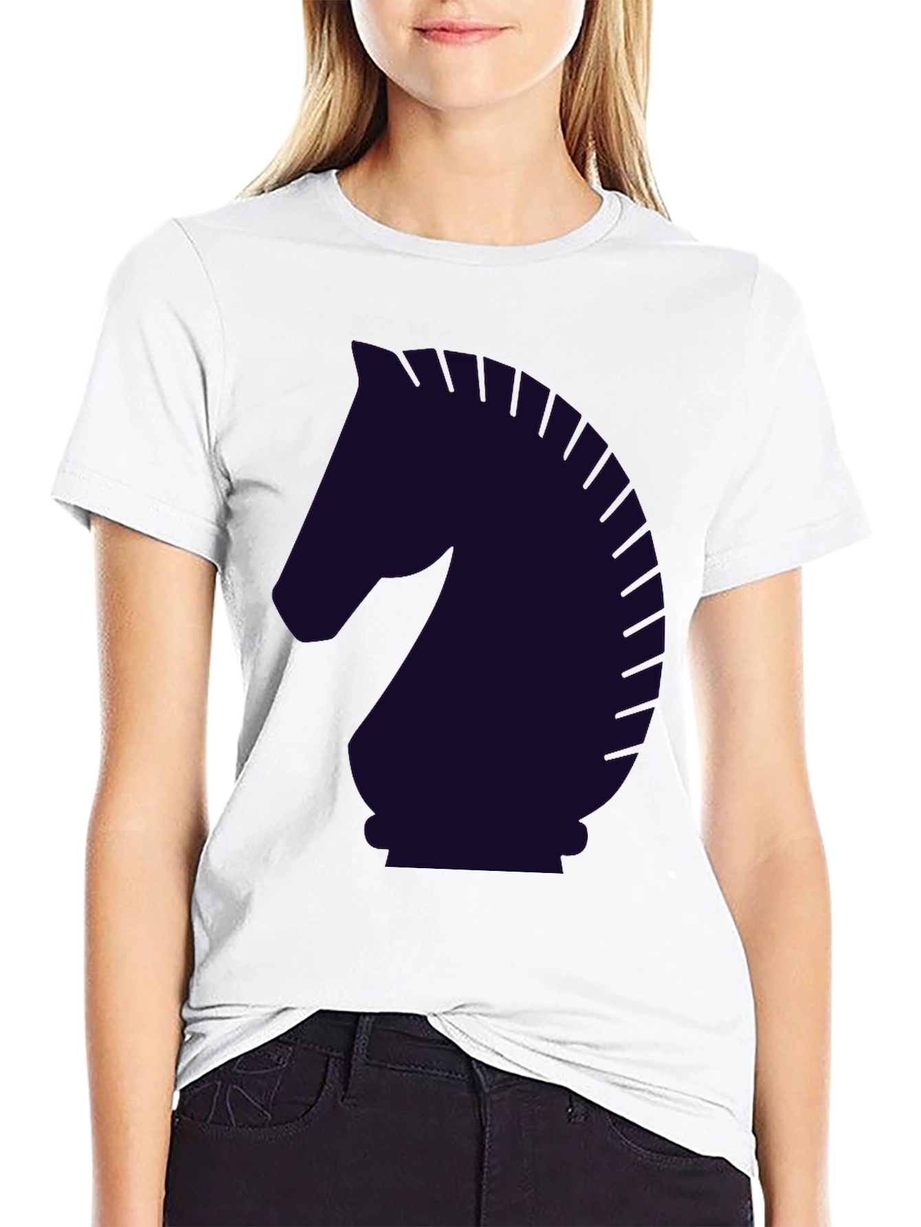 Chess Knight Graphic T-Shirt - Black