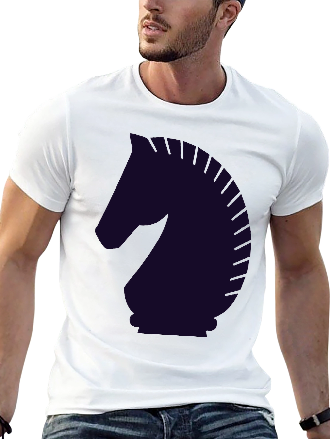 Chess Knight Graphic T-Shirt - Black
