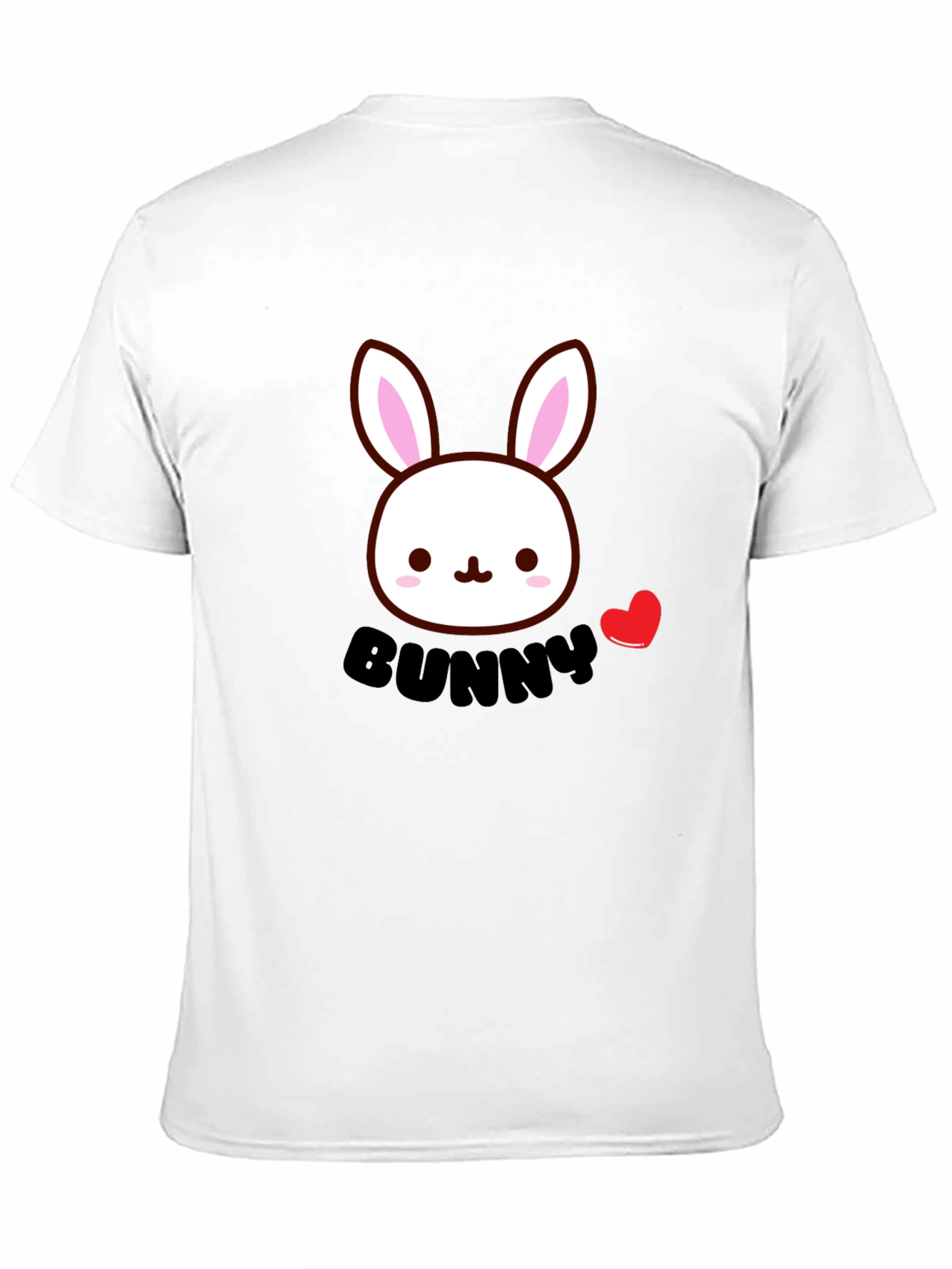 Cute Bunny Graphic Black T-Shirt