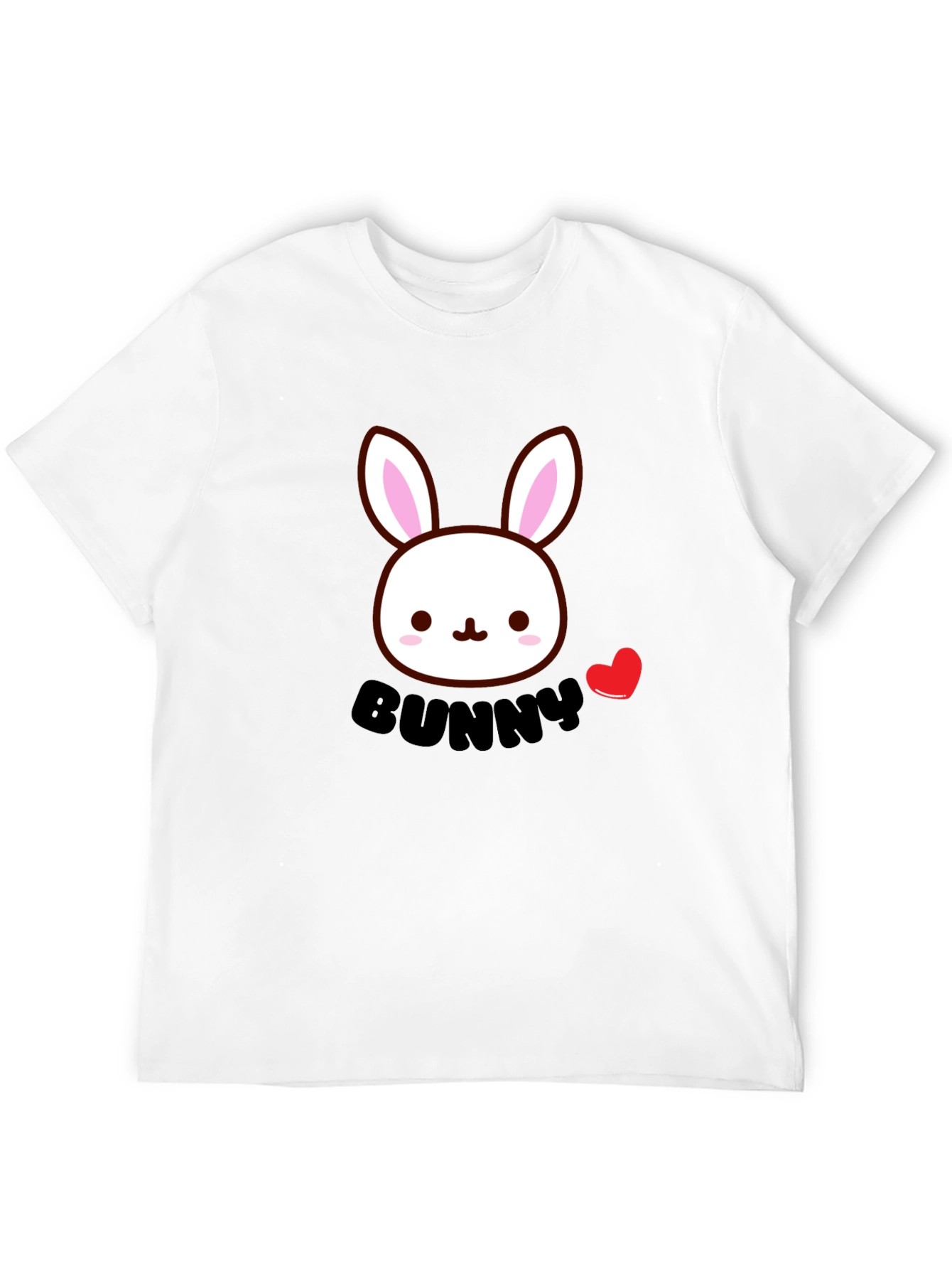 Cute Bunny Graphic Black T-Shirt
