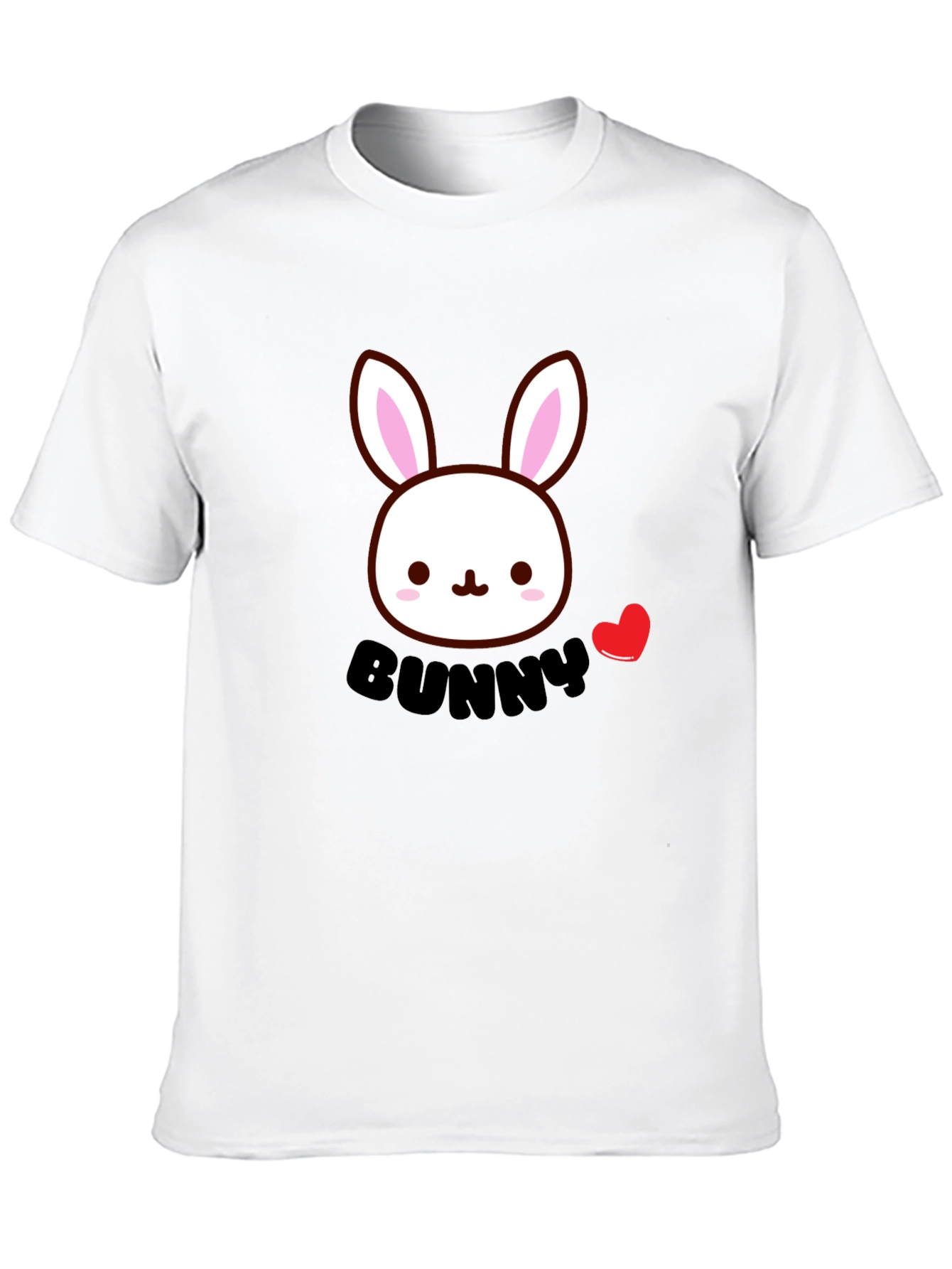 Cute Bunny Graphic Black T-Shirt