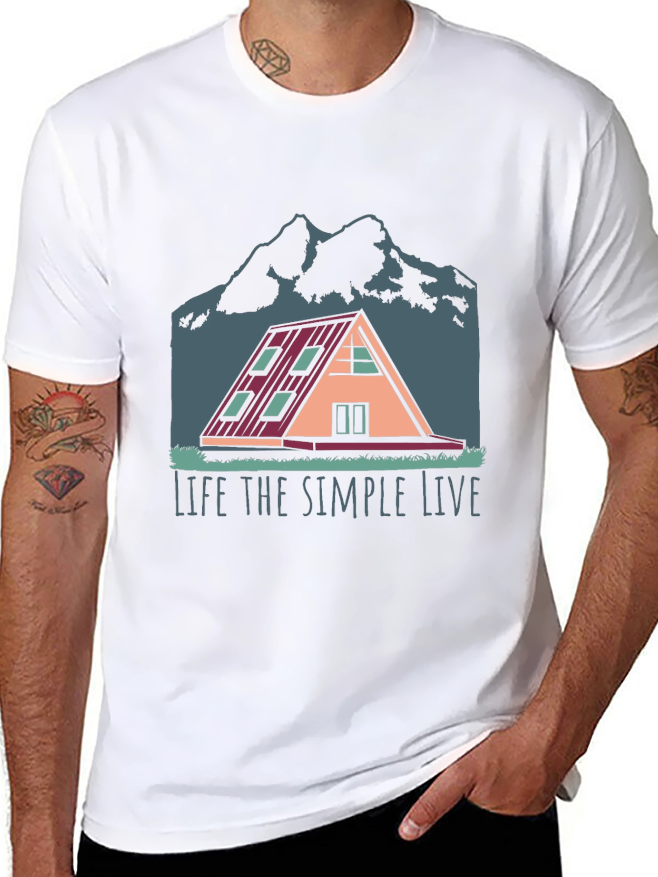 Simple Life A-Frame Cabin T-Shirt