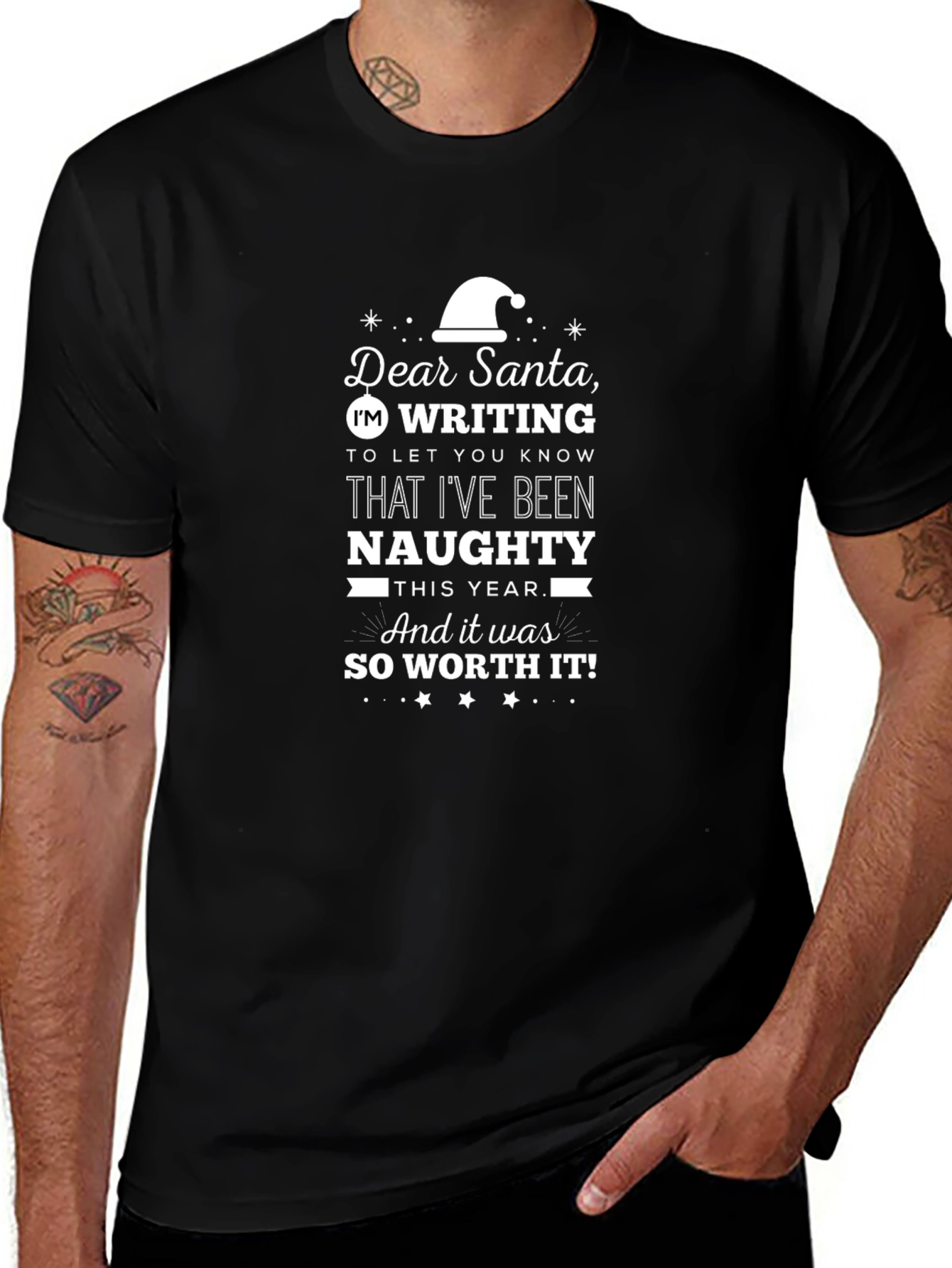 Naughty Christmas T-Shirt - Dear Santa Funny Holiday Tee