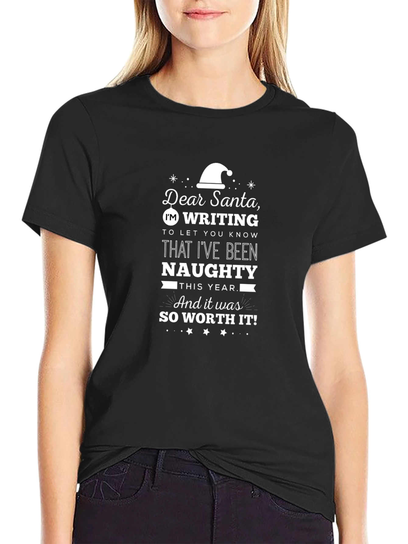 Naughty Christmas T-Shirt - Dear Santa Funny Holiday Tee
