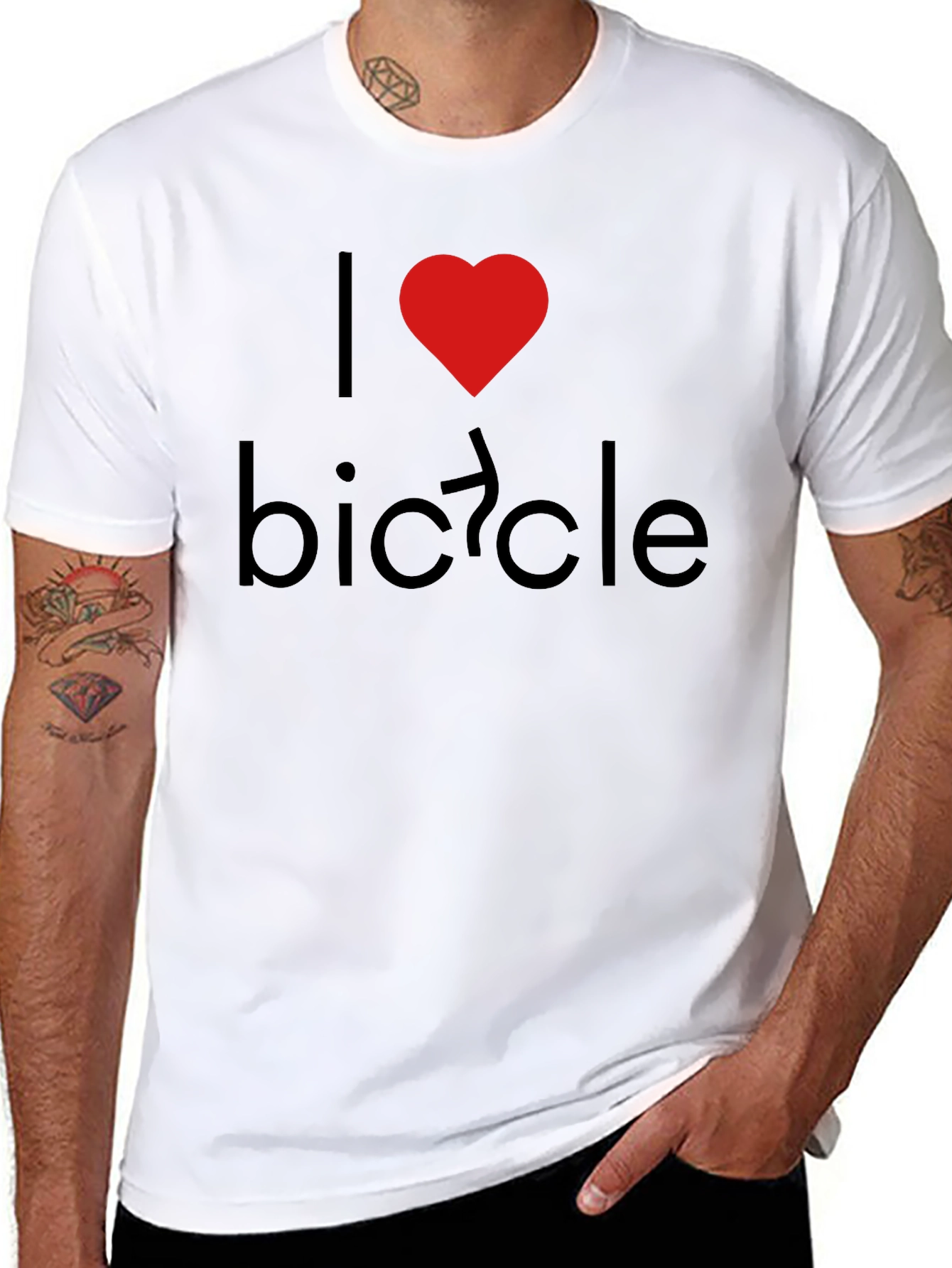 I Heart Bicycle Black T-Shirt