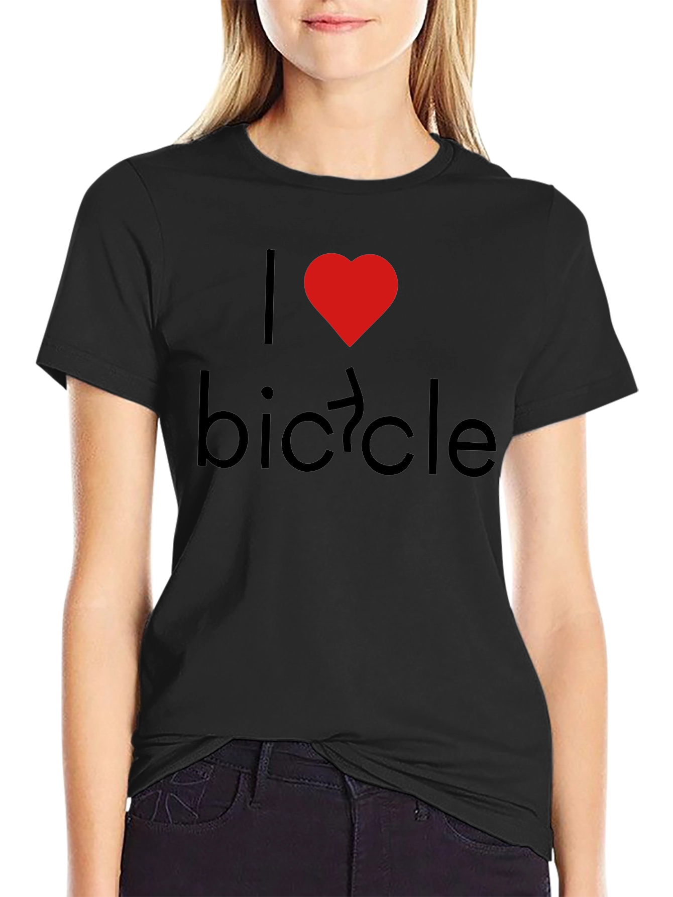 I Heart Bicycle Black T-Shirt