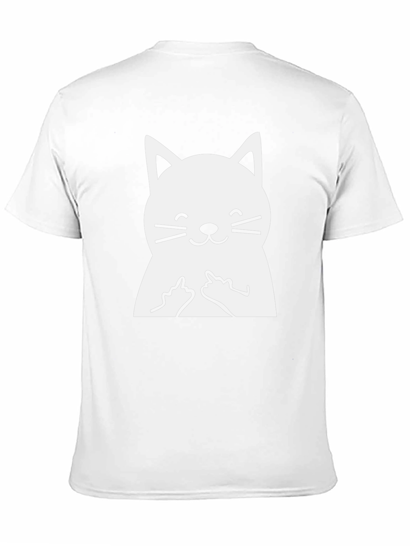 Funny Cat Middle Finger Graphic T-Shirt