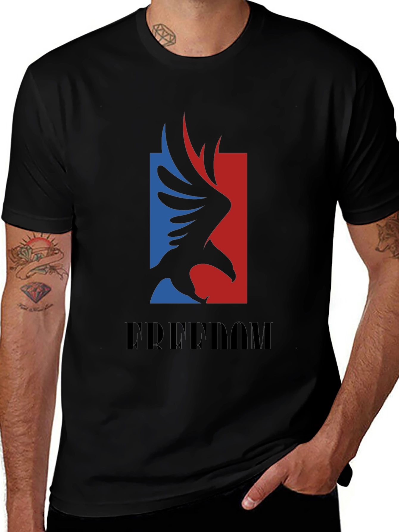 Freedom Eagle Graphic Tee - Patriotic Black T-Shirt