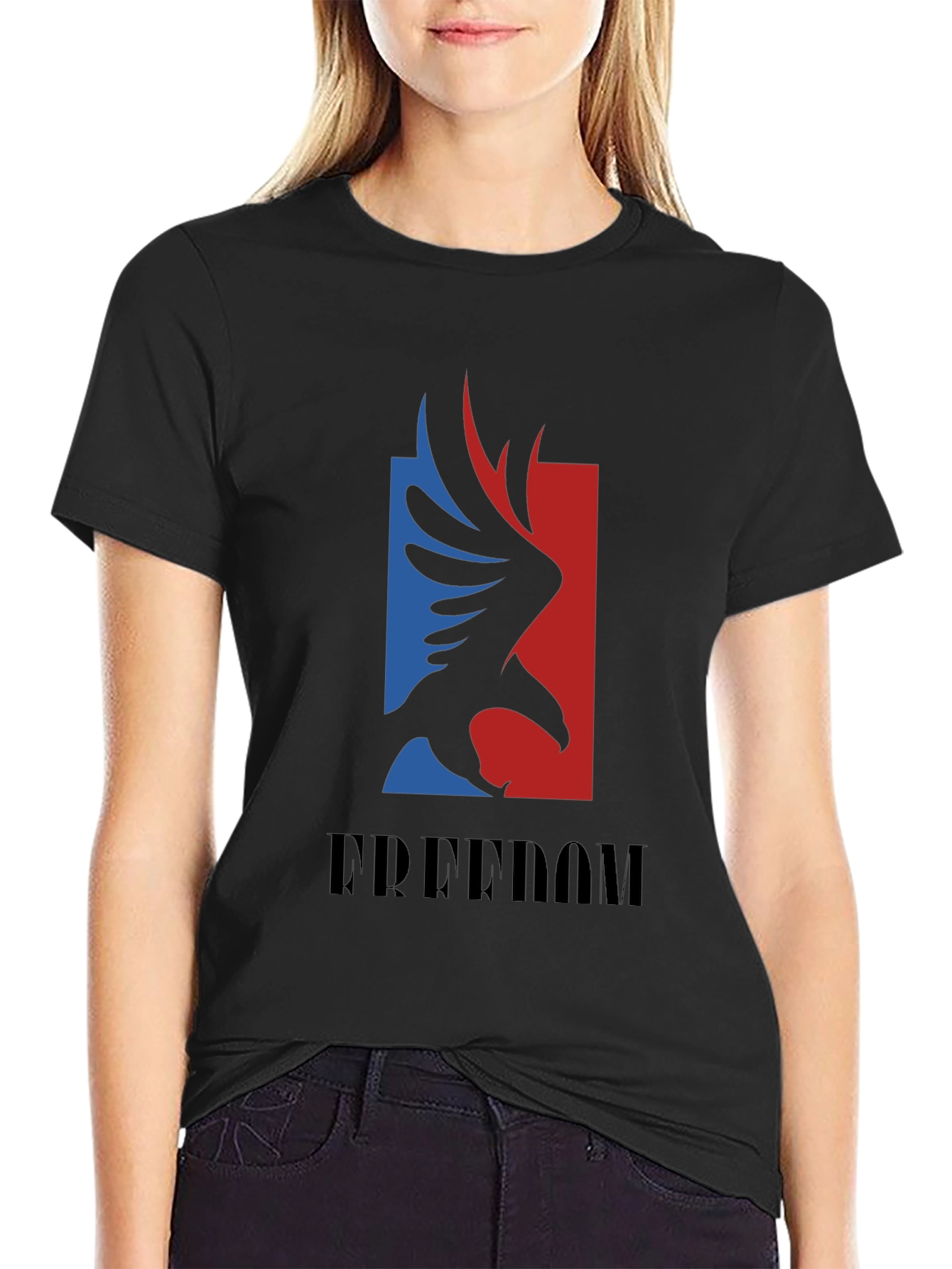 Freedom Eagle Graphic Tee - Patriotic Black T-Shirt