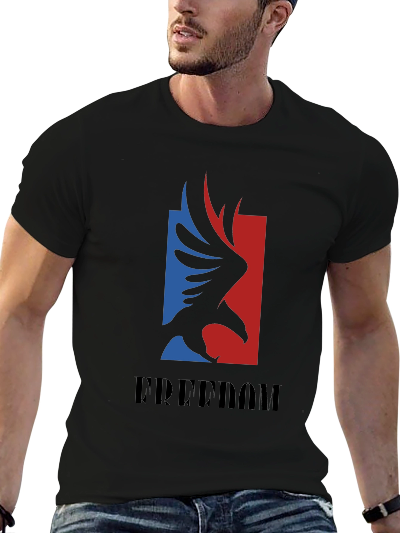 Freedom Eagle Graphic Tee - Patriotic Black T-Shirt