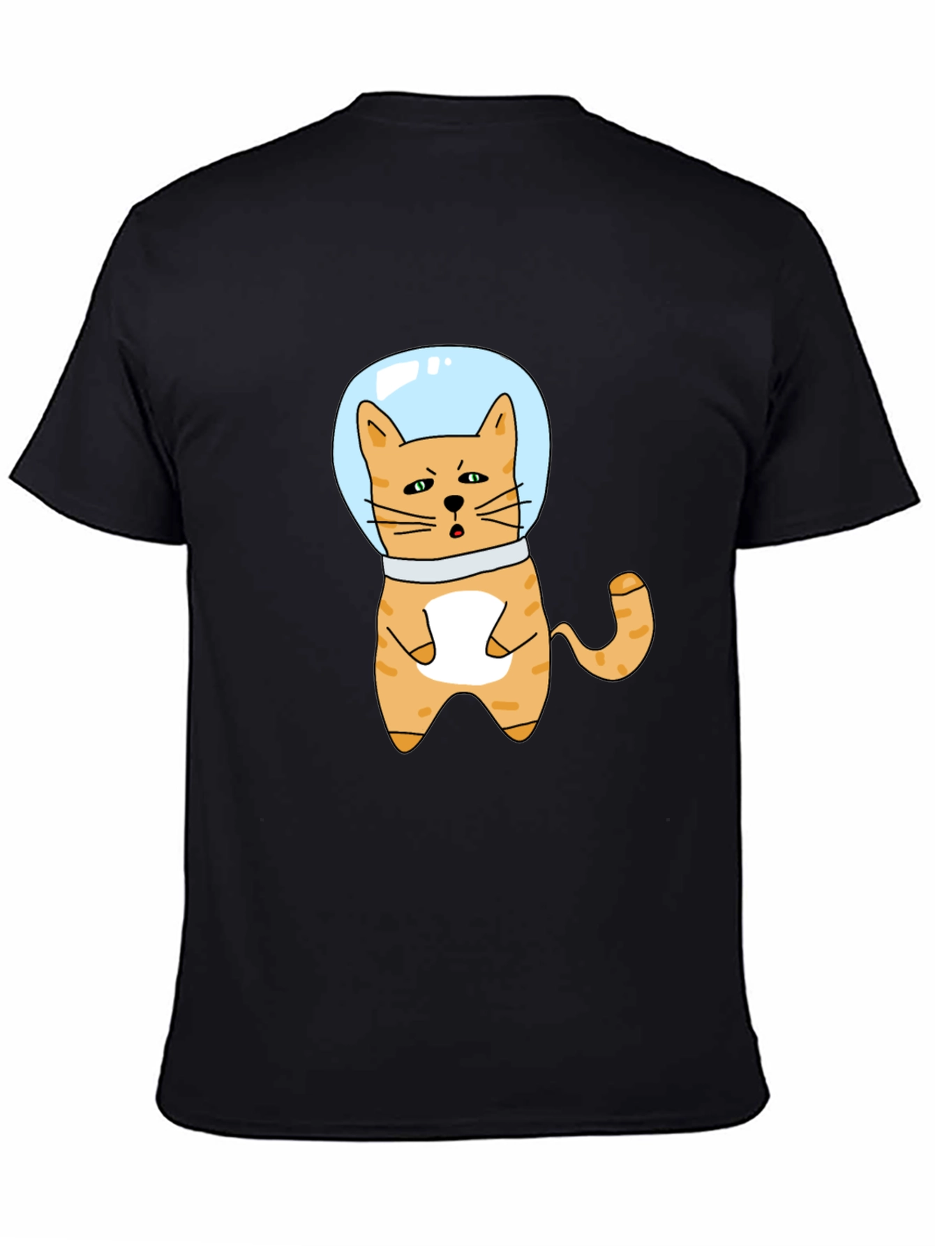 Cool Cat Astronaut Black T-Shirt
