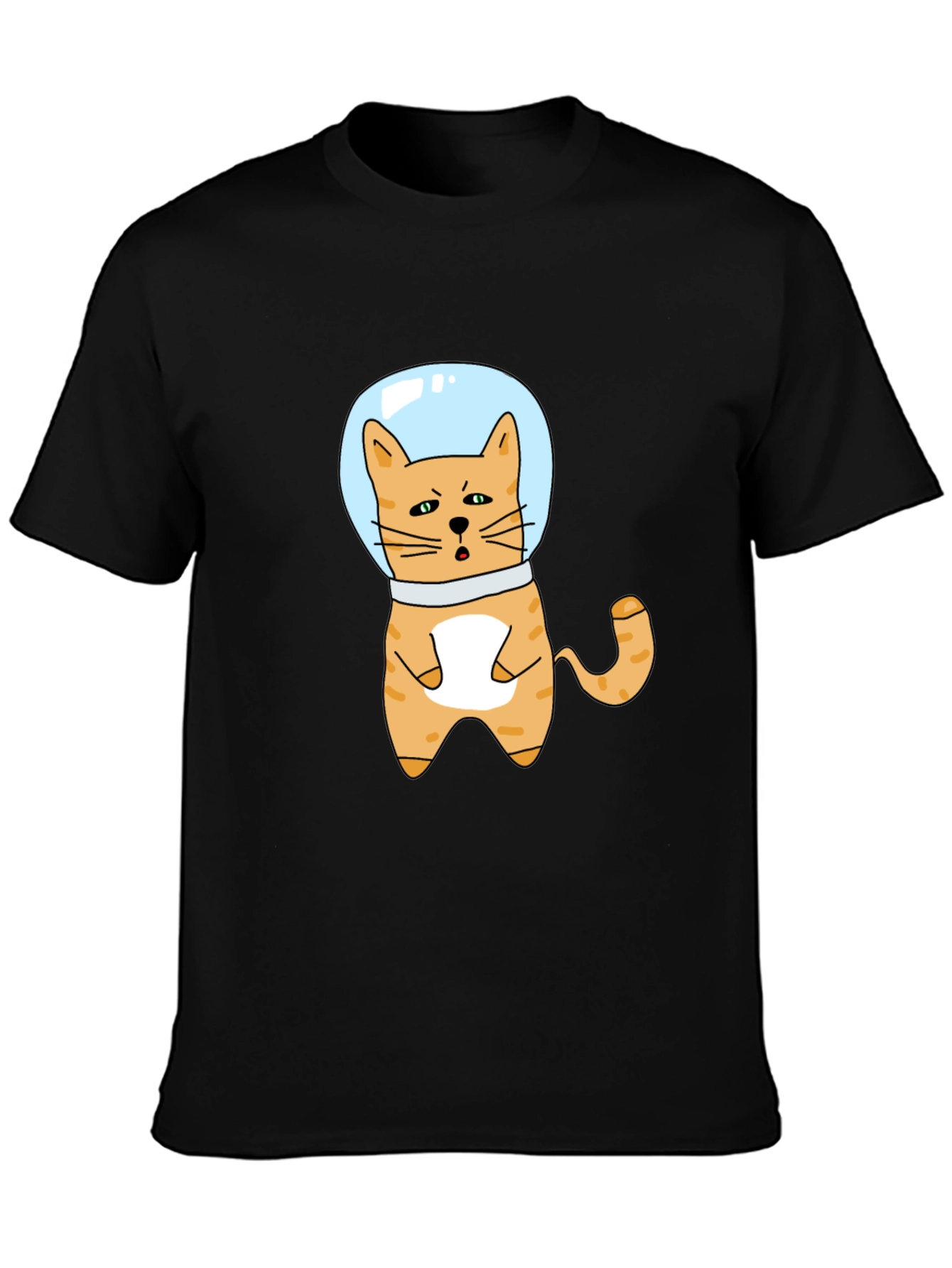 Cool Cat Astronaut Black T-Shirt