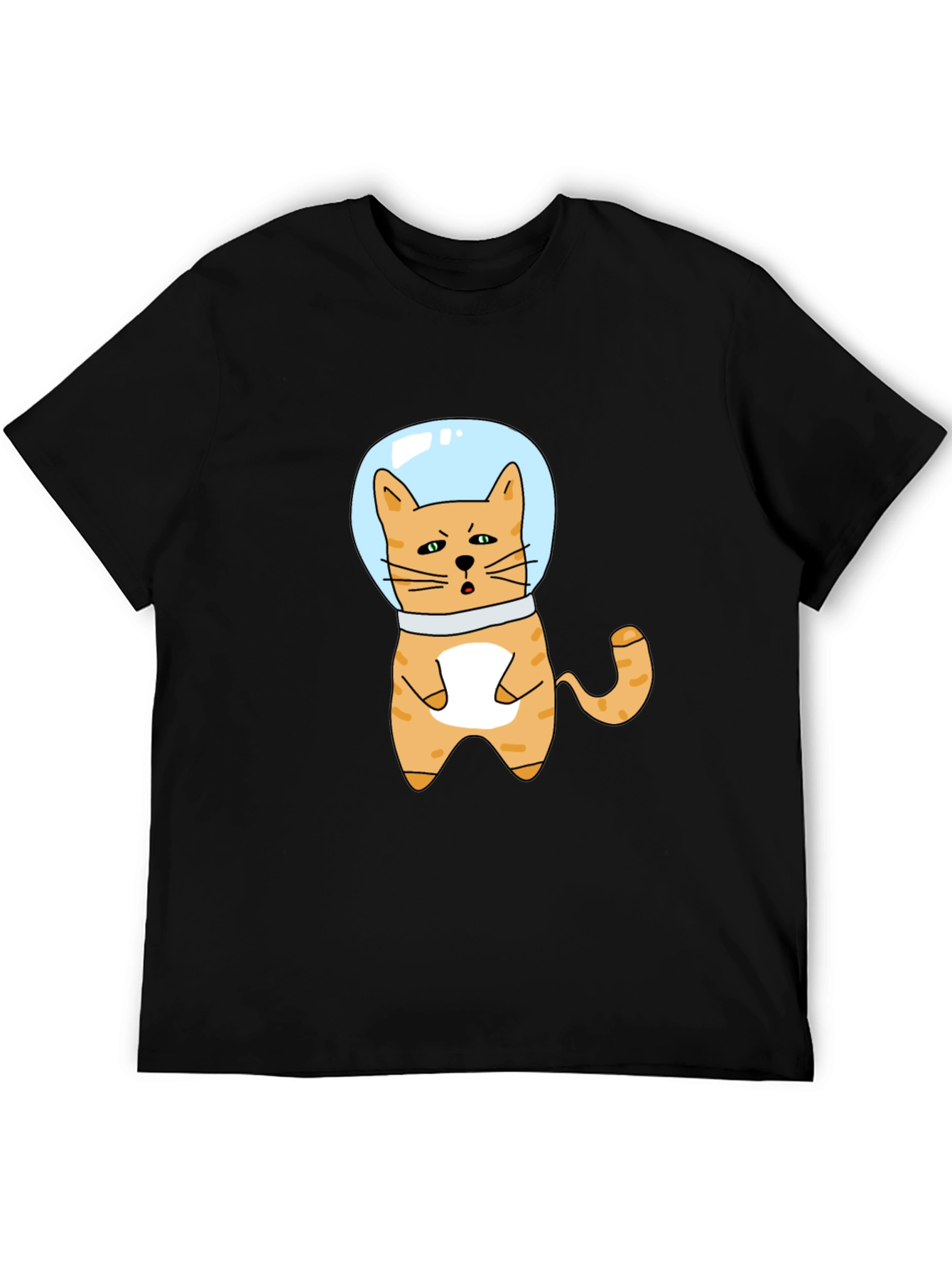 Cool Cat Astronaut Black T-Shirt