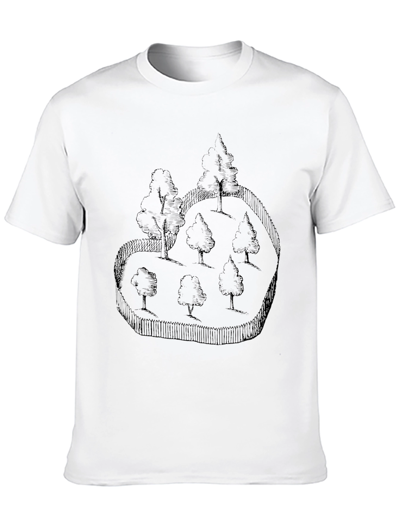 Whimsical Forest Graphic Black T-Shirt