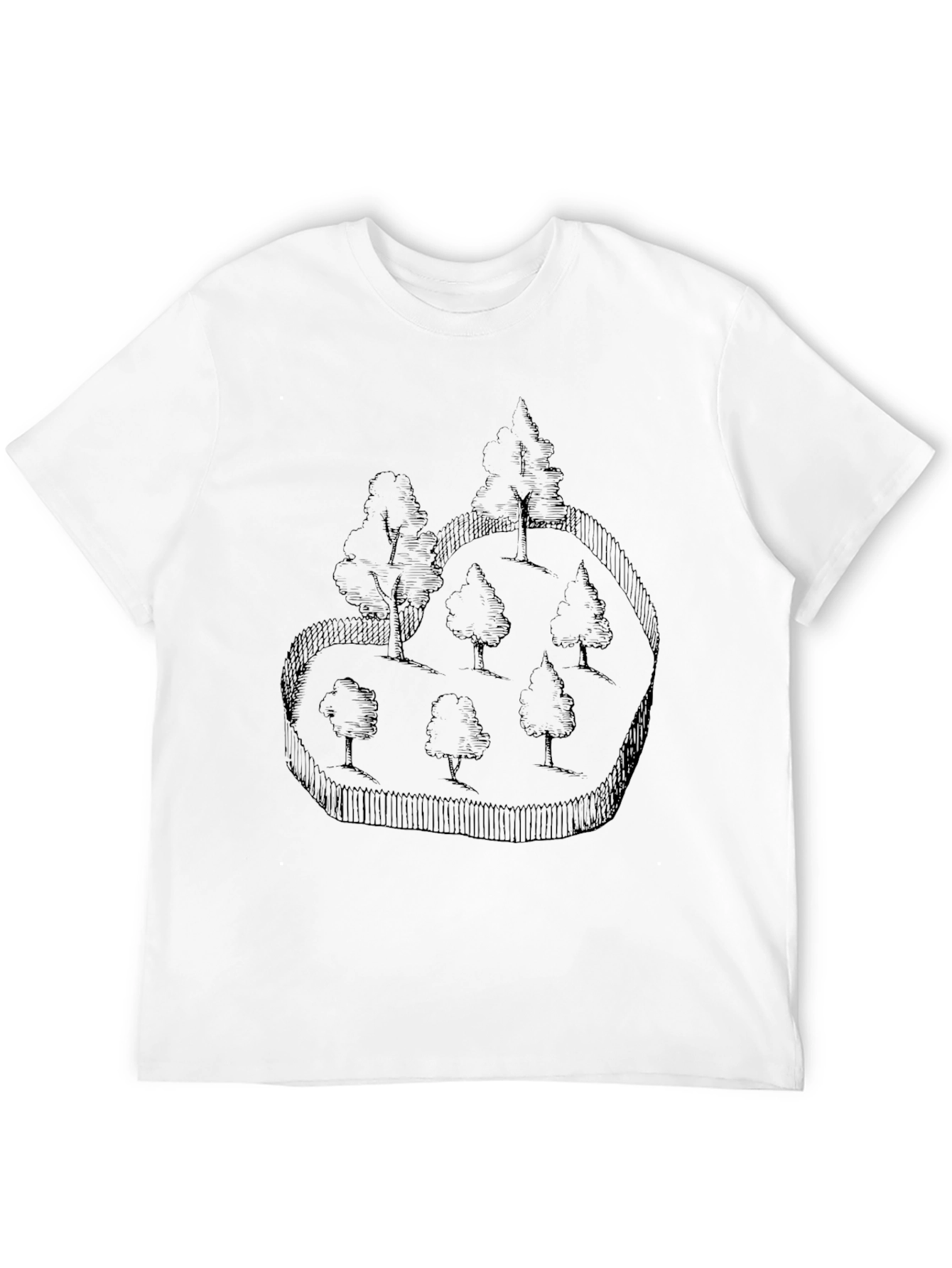 Whimsical Forest Graphic Black T-Shirt
