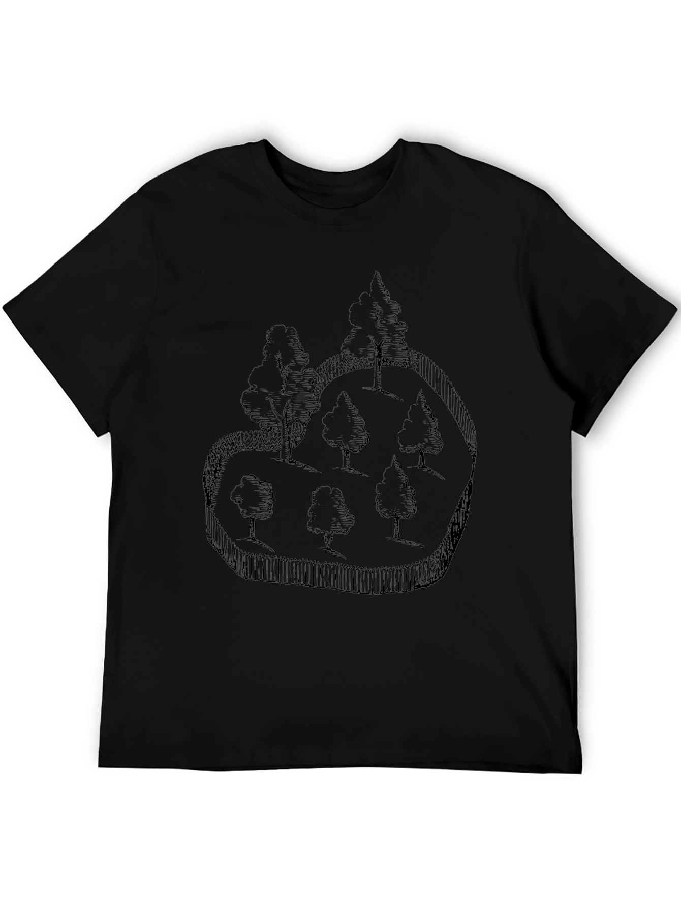 Whimsical Forest Graphic Black T-Shirt