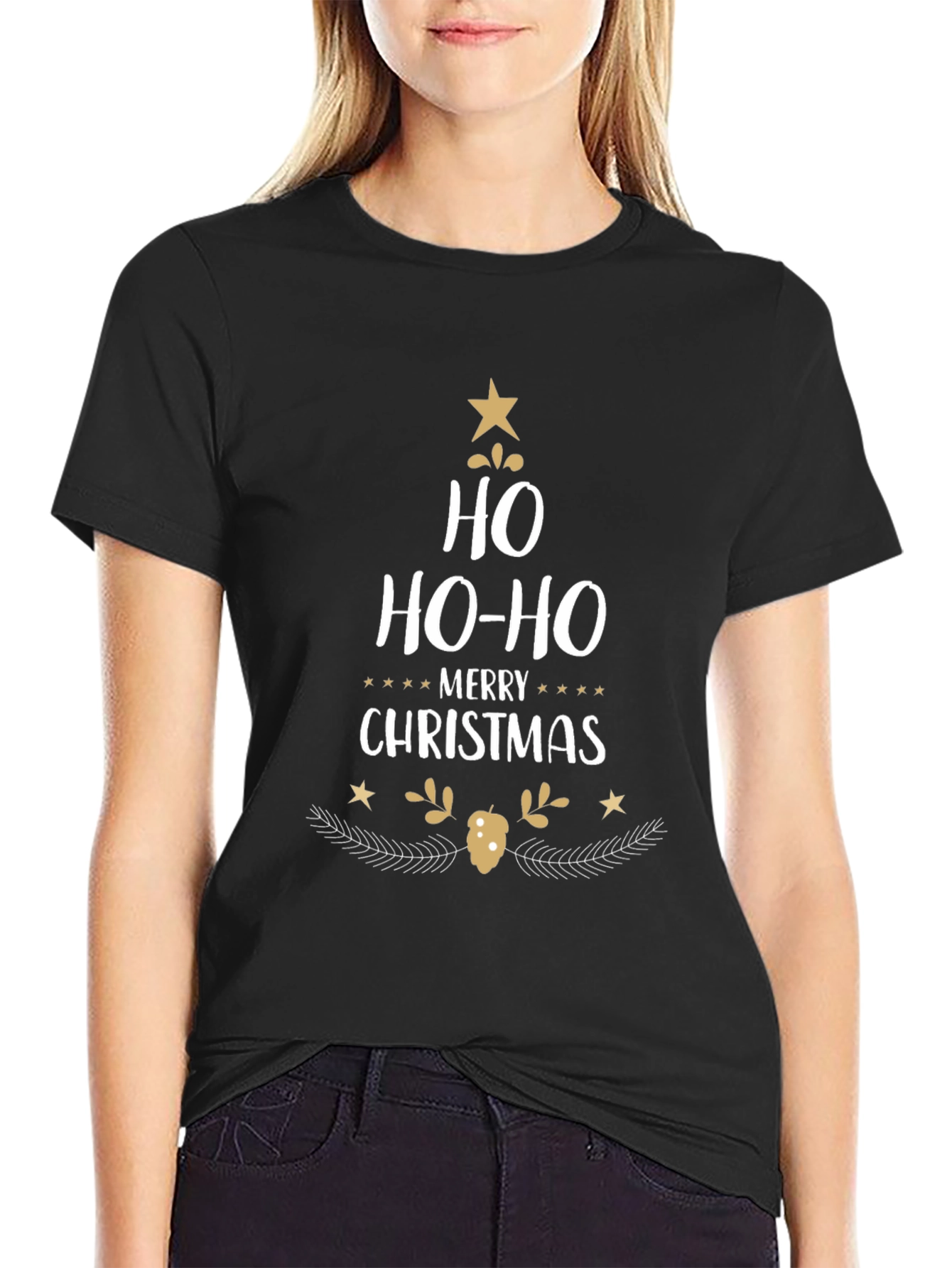 Festive Ho Ho Ho Christmas T-Shirt - Holiday Cheer!