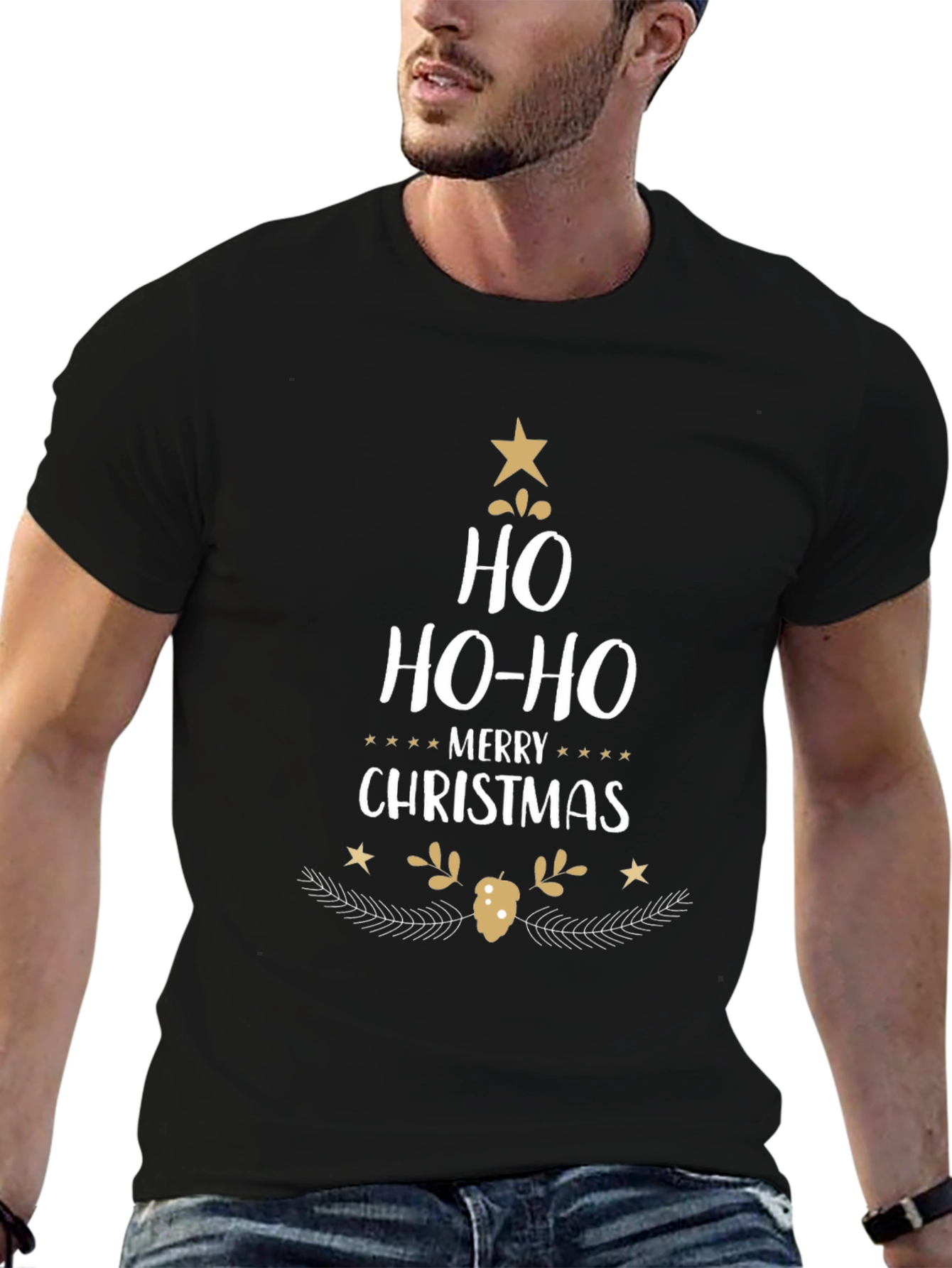 Festive Ho Ho Ho Christmas T-Shirt - Holiday Cheer!
