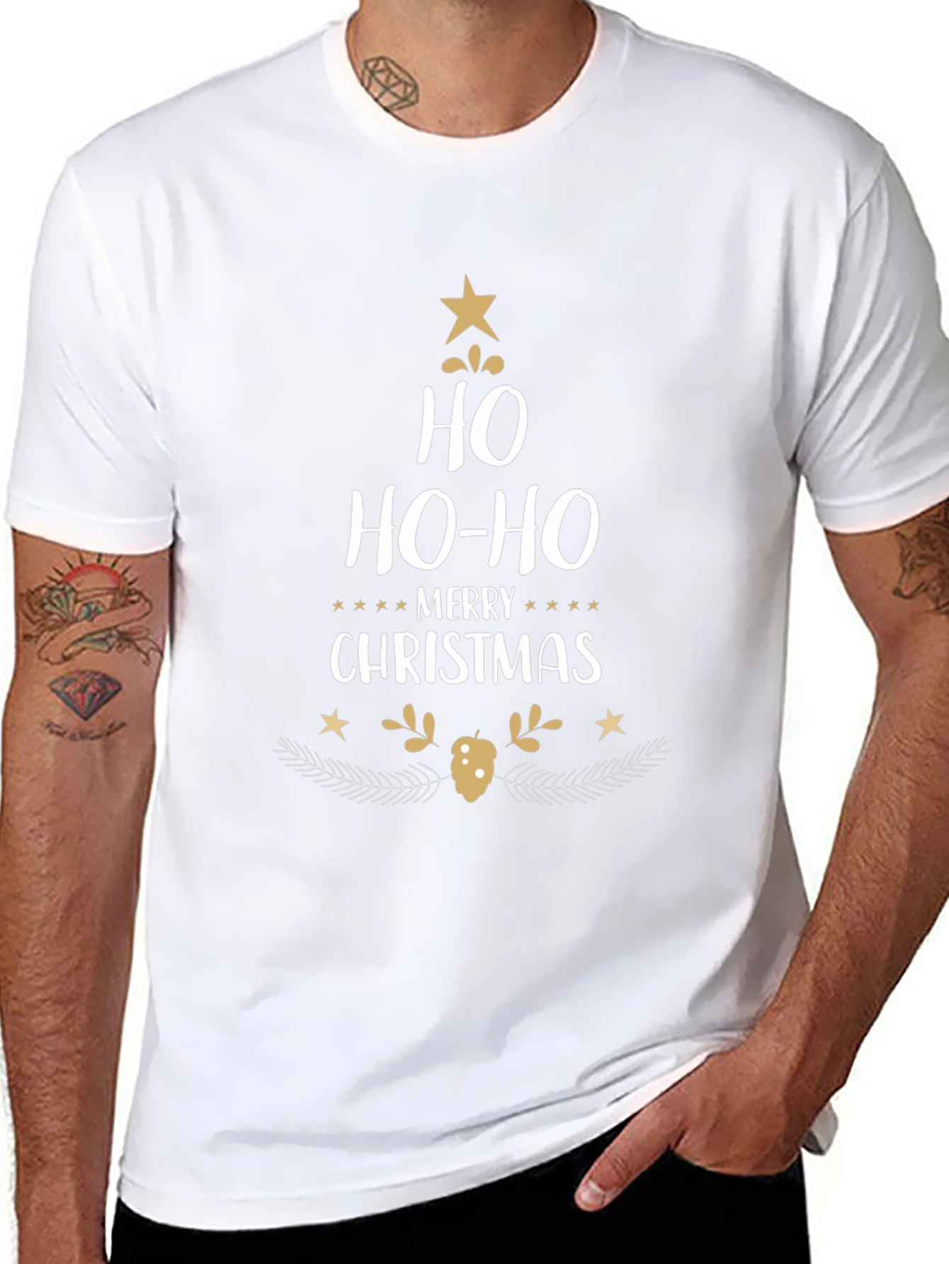 Festive Ho Ho Ho Christmas T-Shirt - Holiday Cheer!