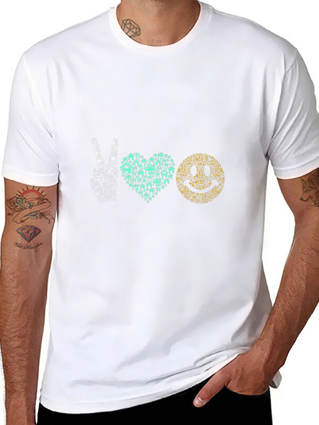 Peace Love Happiness Graphic T-Shirt