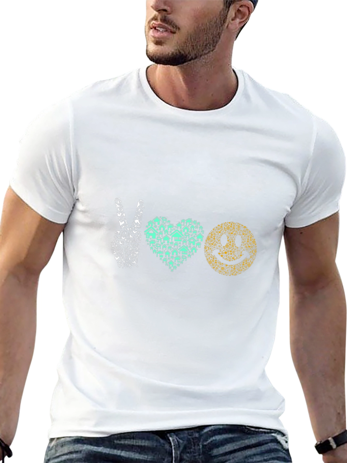 Peace Love Happiness Graphic T-Shirt