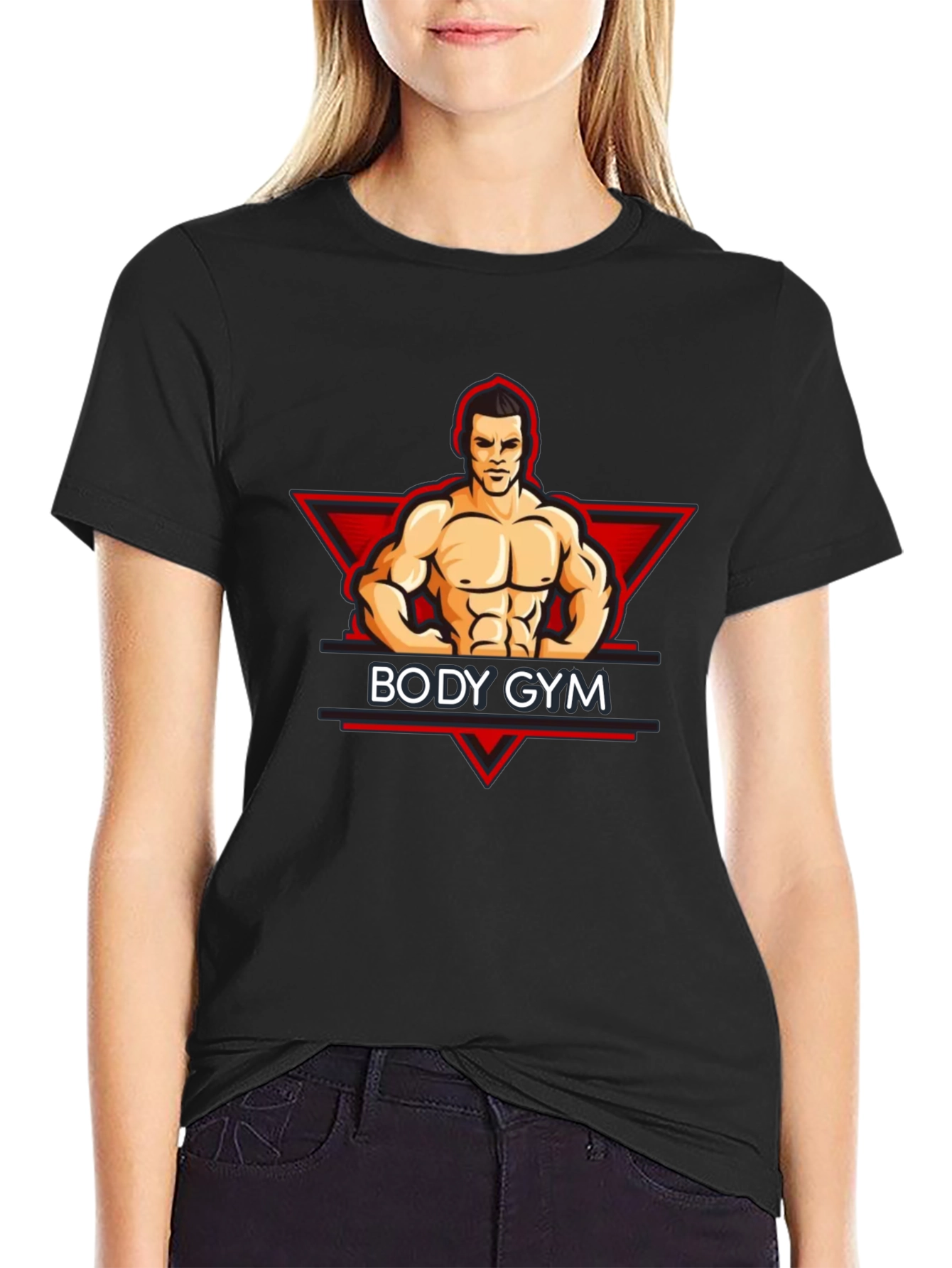 Body Gym Black Graphic Tee - Fitness Apparel