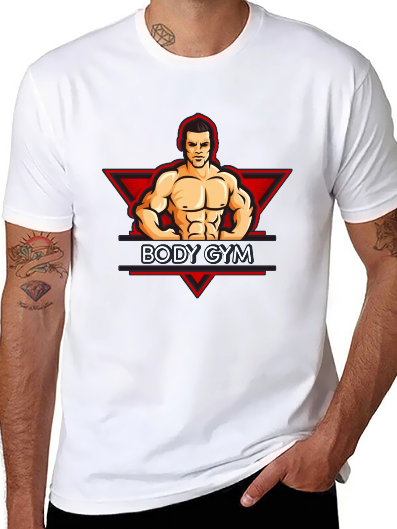 Body Gym Black Graphic Tee - Fitness Apparel